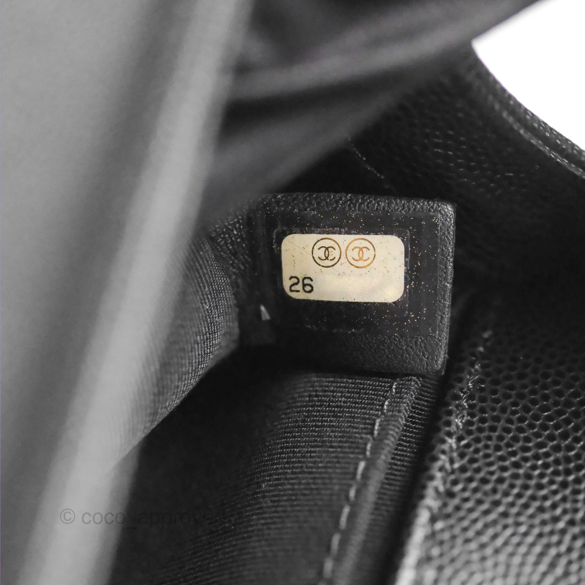 Chanel Quilted Medium Boy Black Caviar Ruthenium Hardware