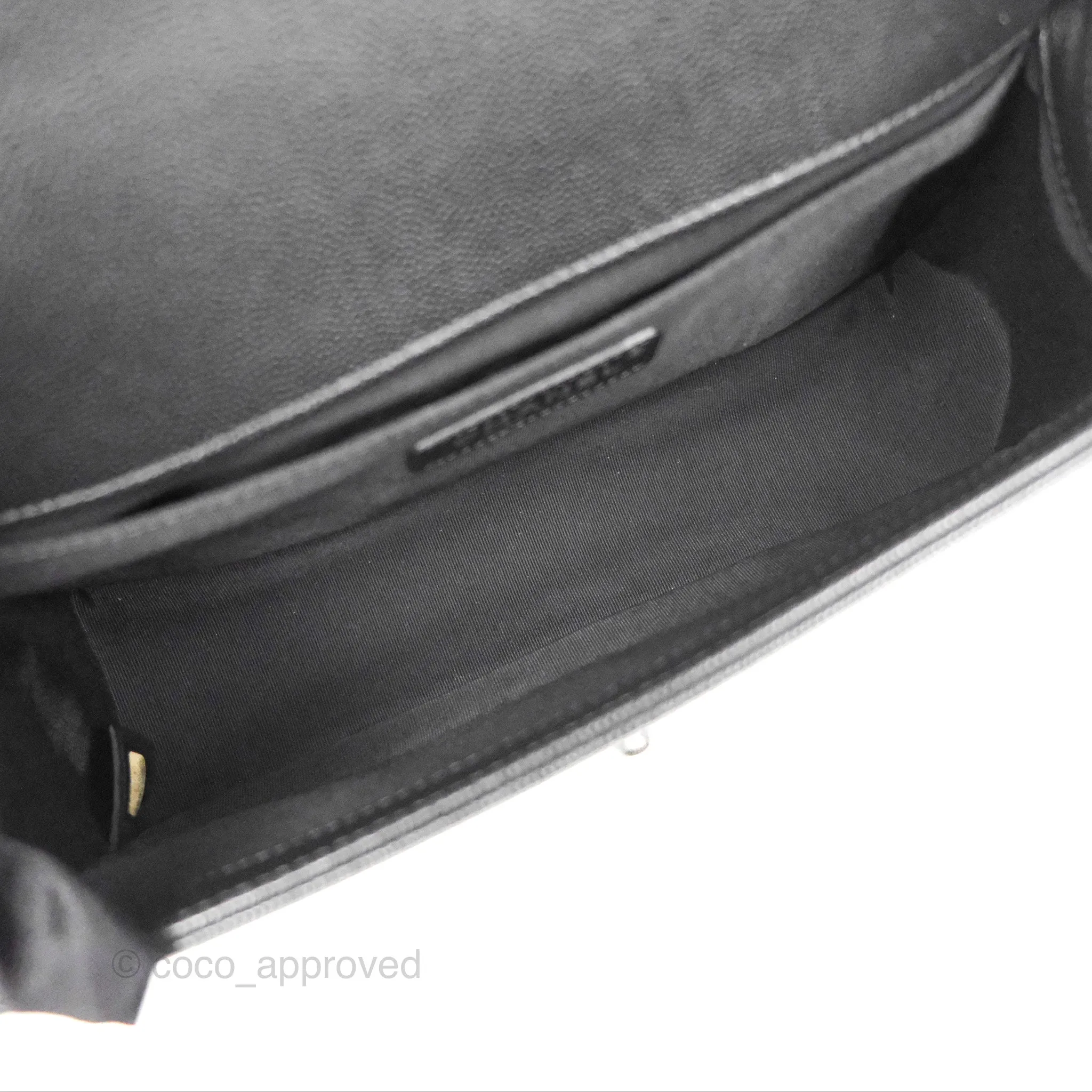 Chanel Quilted Medium Boy Black Caviar Ruthenium Hardware