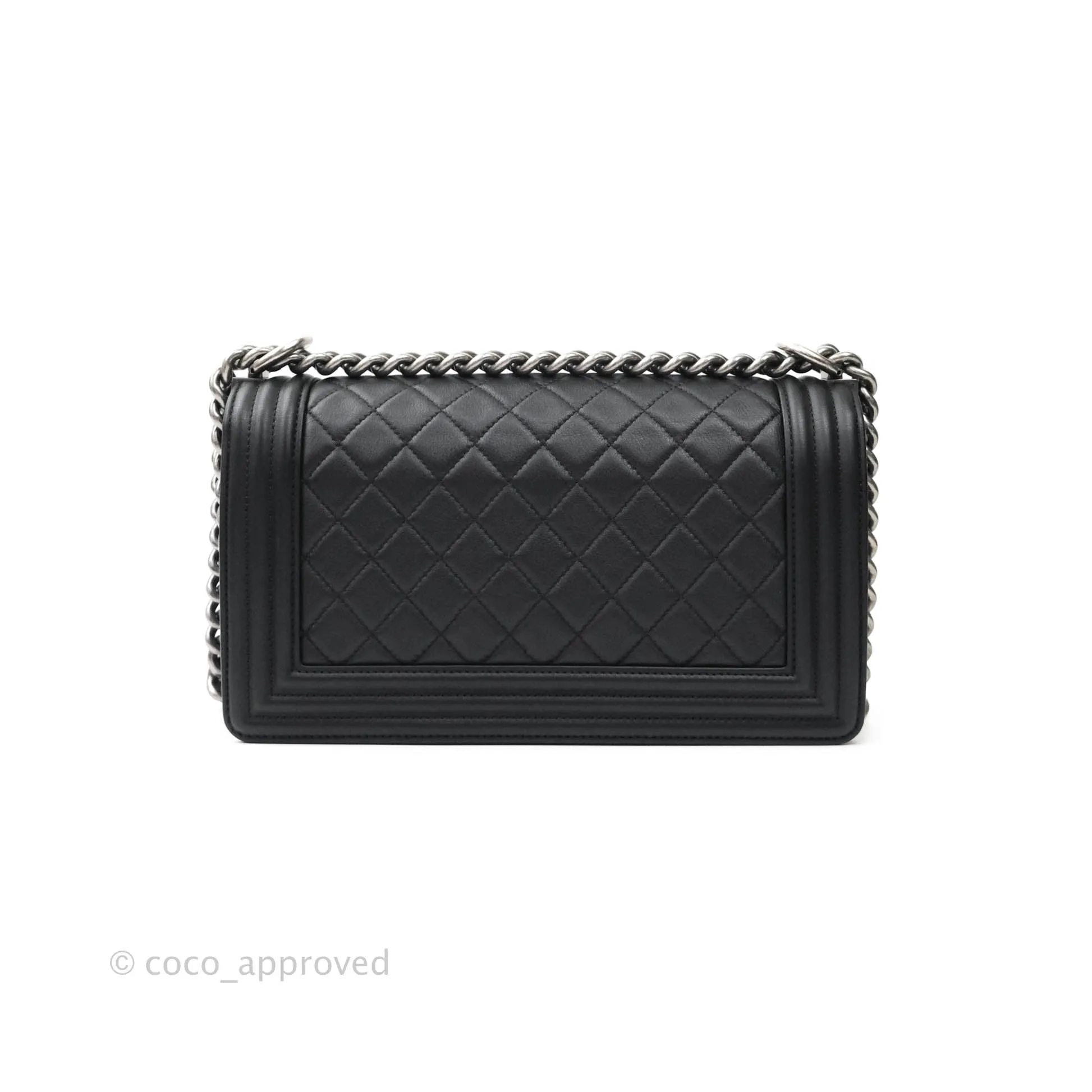 Chanel Quilted Medium Calfskin Boy Flap Ruthenium Hardware