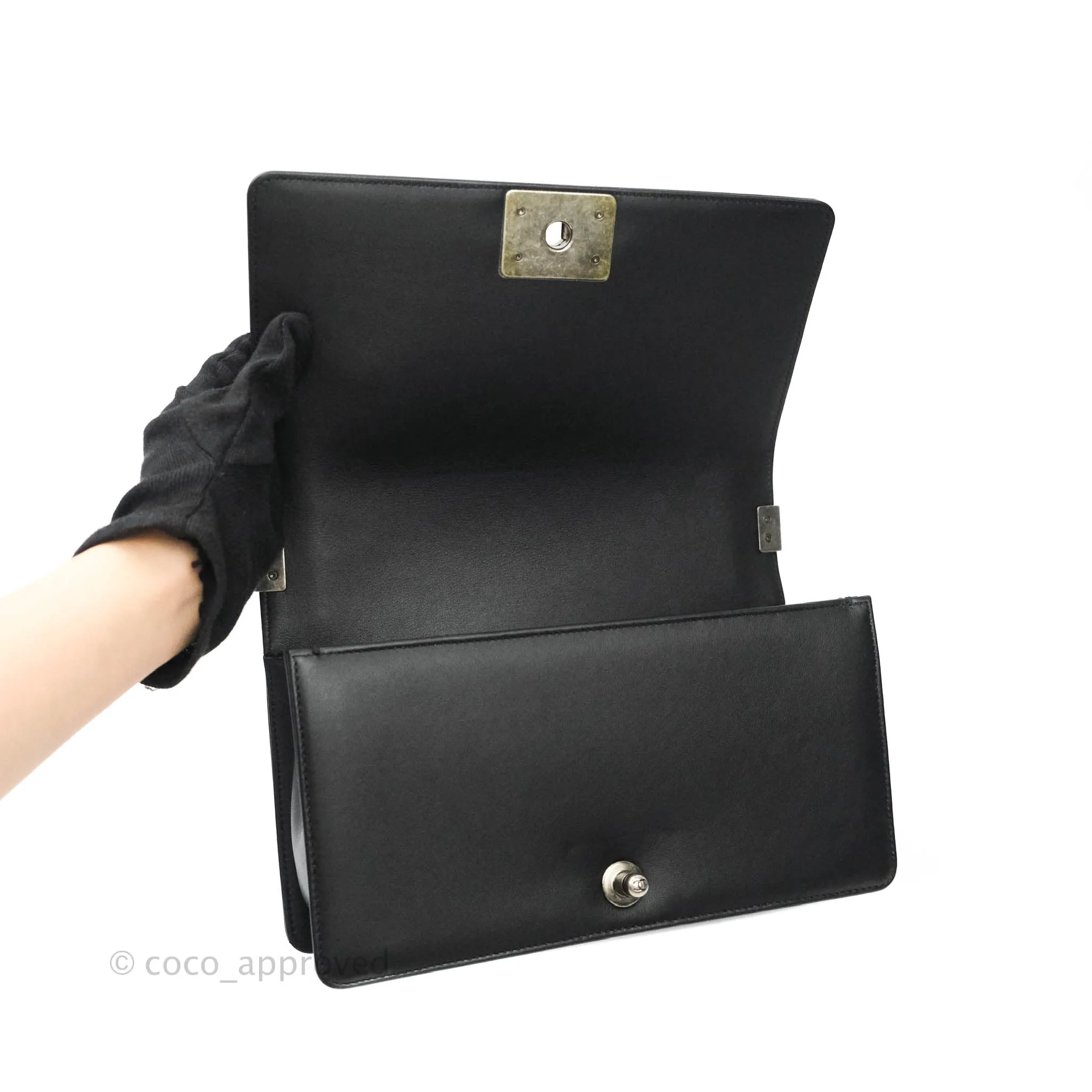 Chanel Quilted Medium Calfskin Boy Flap Ruthenium Hardware