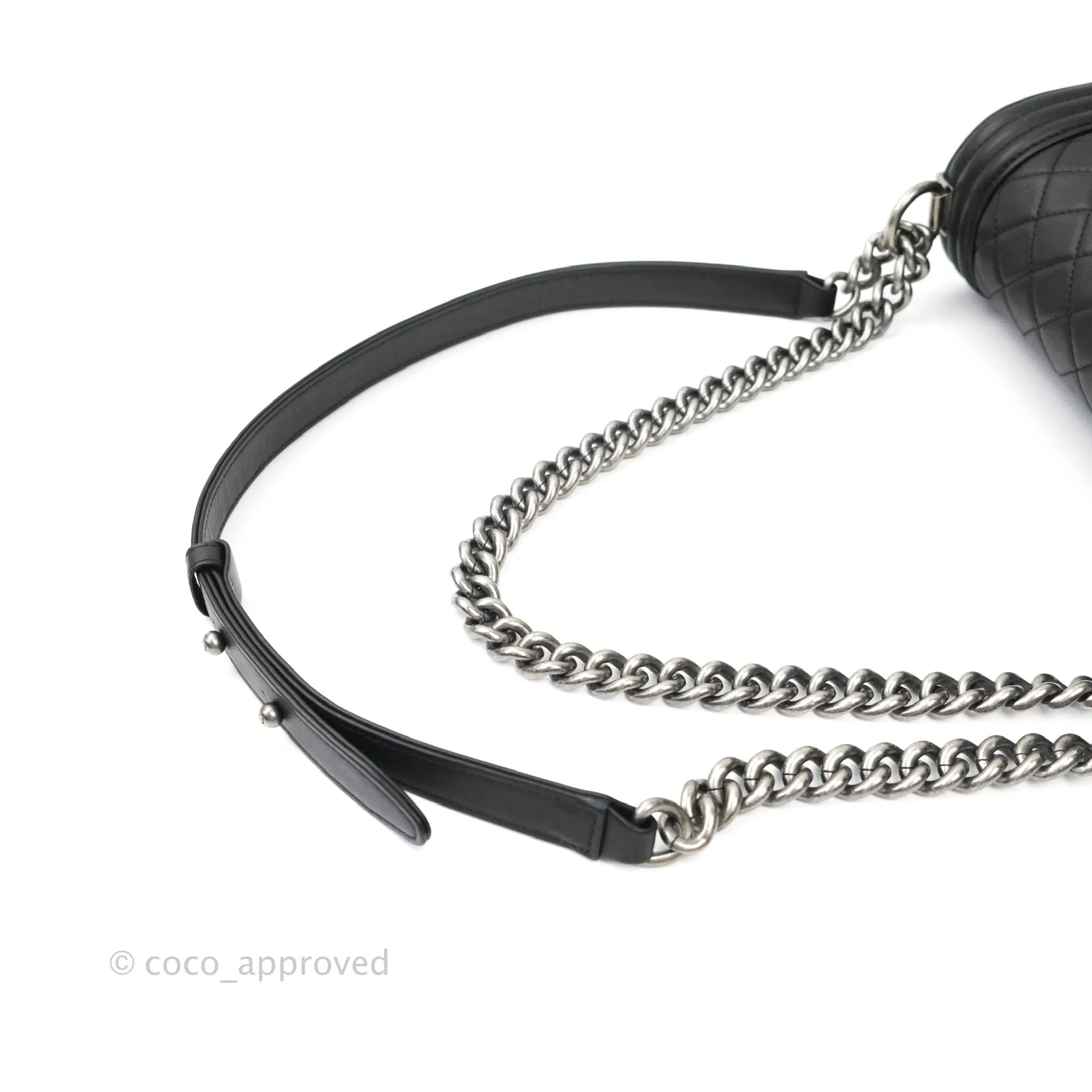 Chanel Quilted Medium Calfskin Boy Flap Ruthenium Hardware