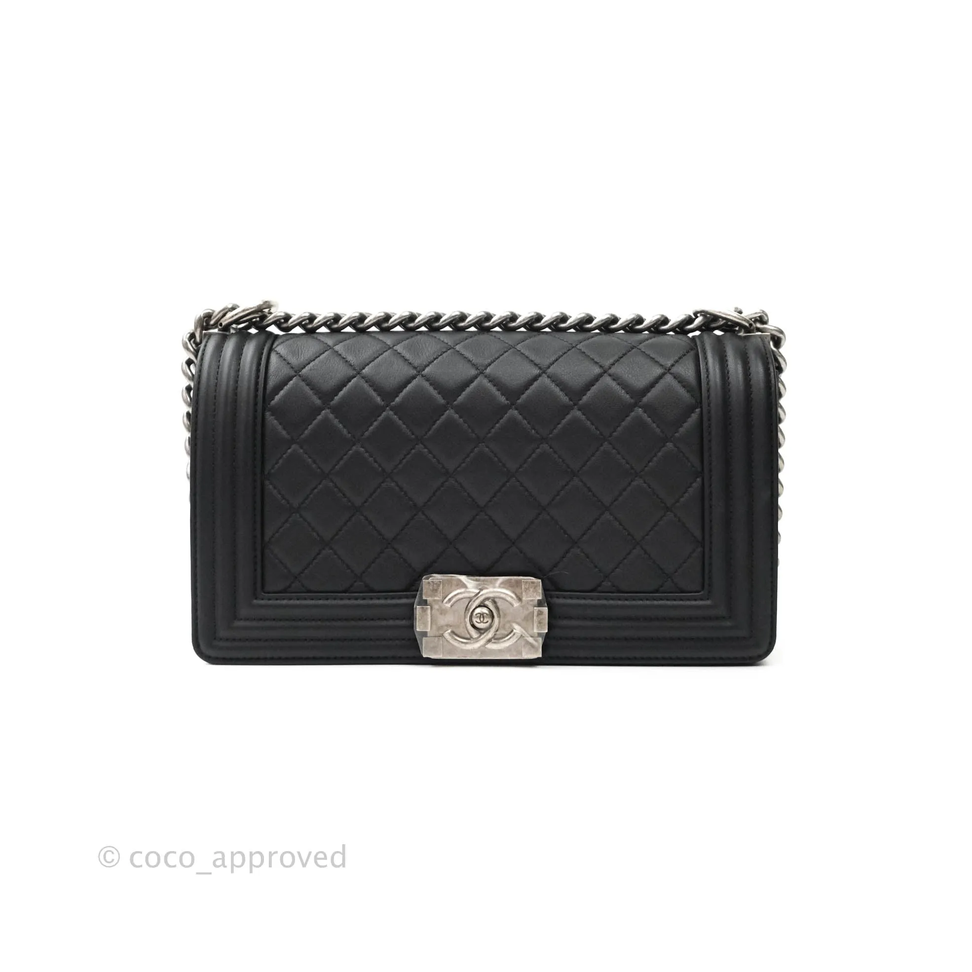 Chanel Quilted Medium Calfskin Boy Flap Ruthenium Hardware