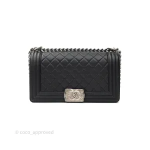 Chanel Quilted Medium Calfskin Boy Flap Ruthenium Hardware