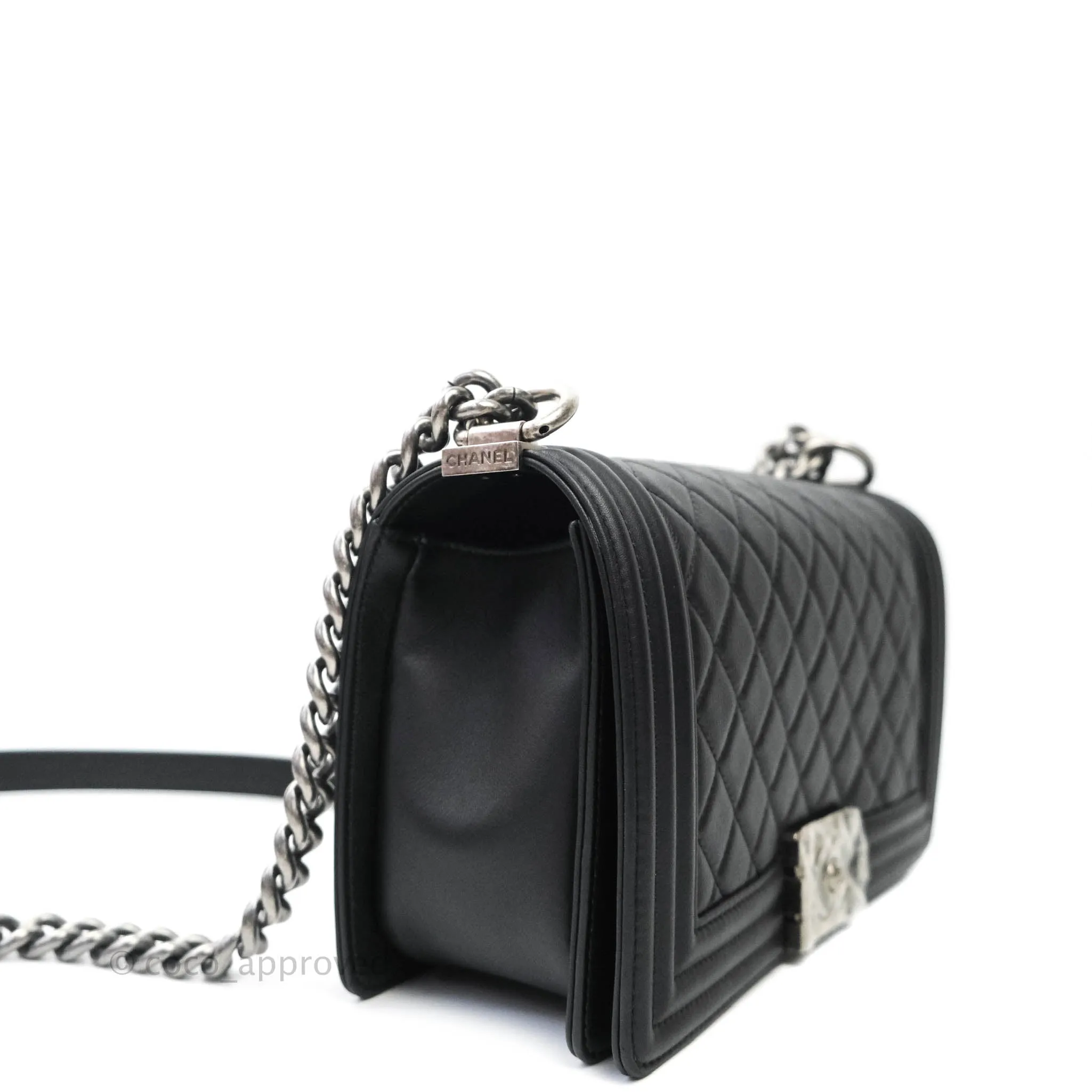 Chanel Quilted Medium Calfskin Boy Flap Ruthenium Hardware