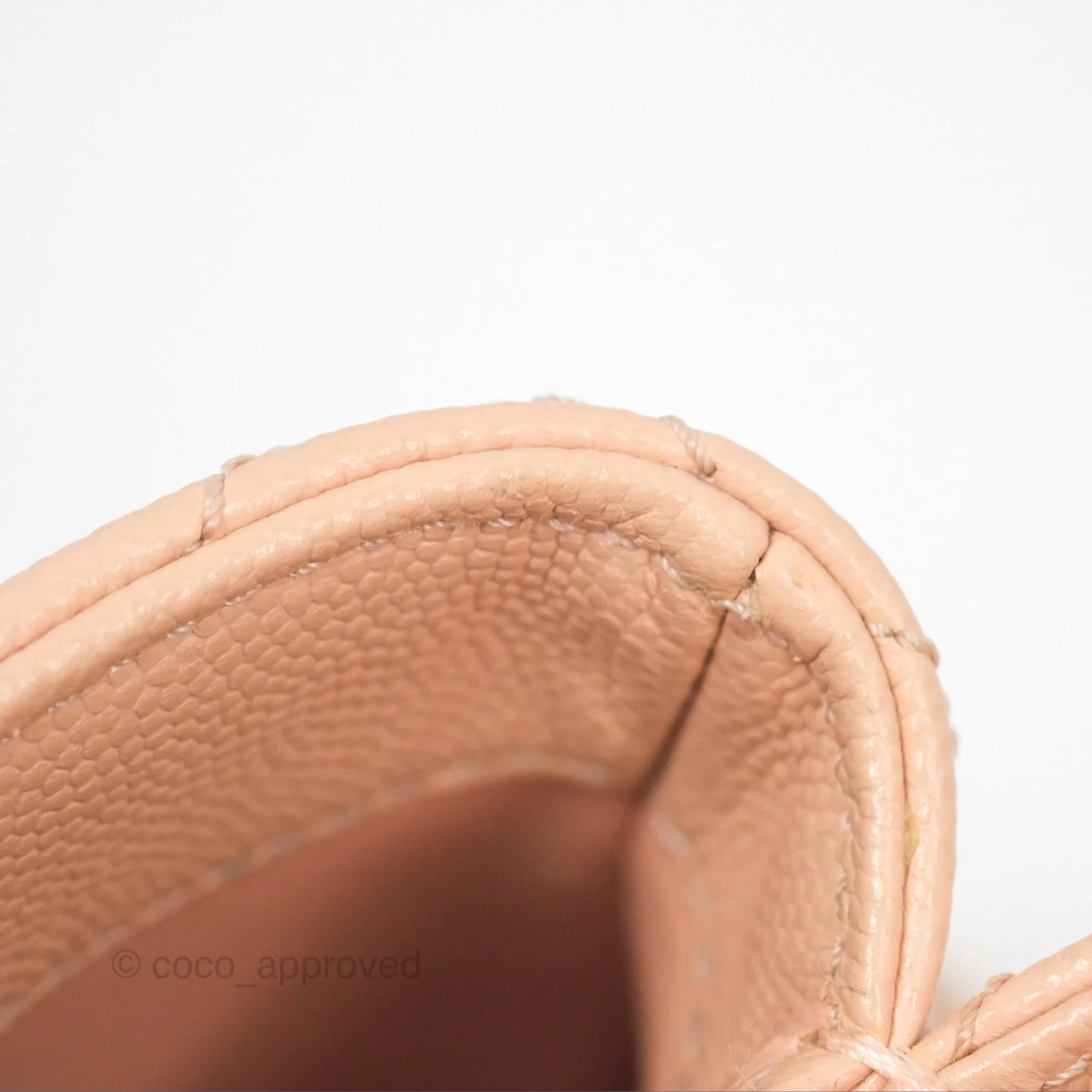 Chanel Quilted Mini Coco Handle Caviar Pink Beige Gold Hardware