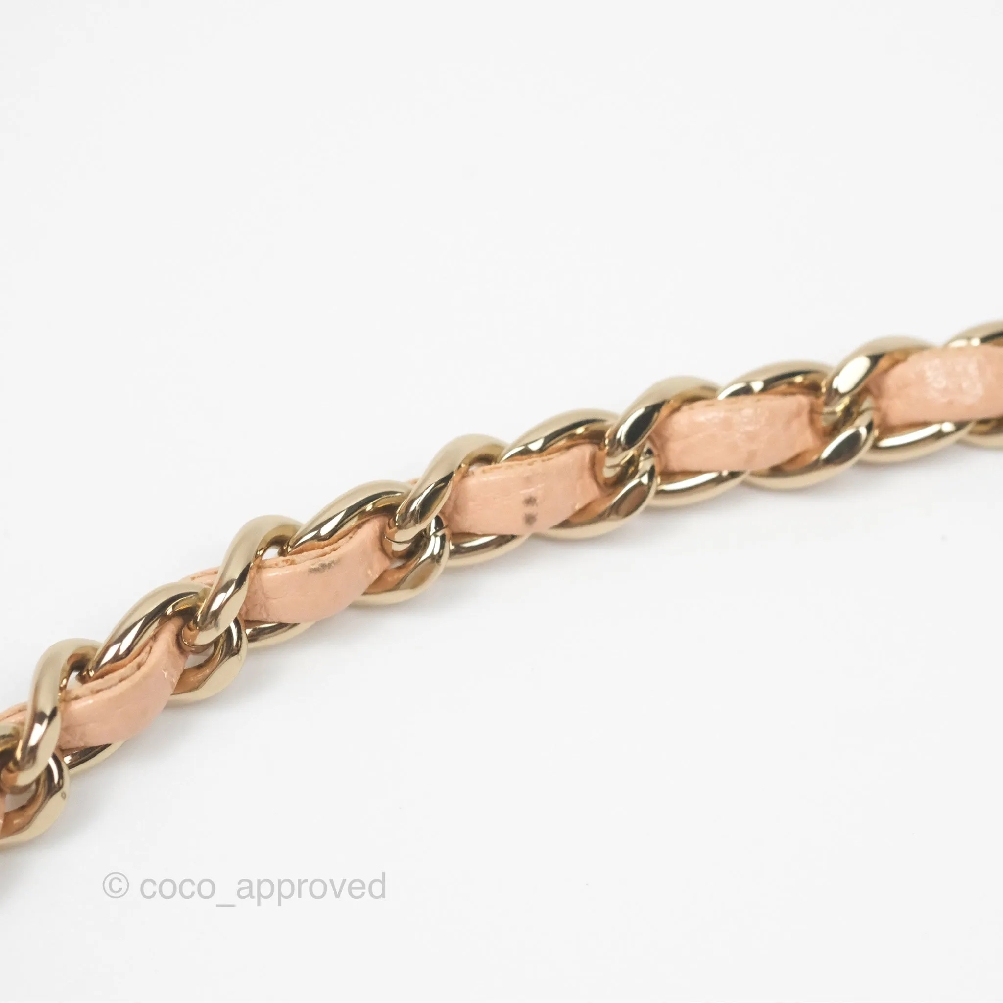 Chanel Quilted Mini Coco Handle Caviar Pink Beige Gold Hardware