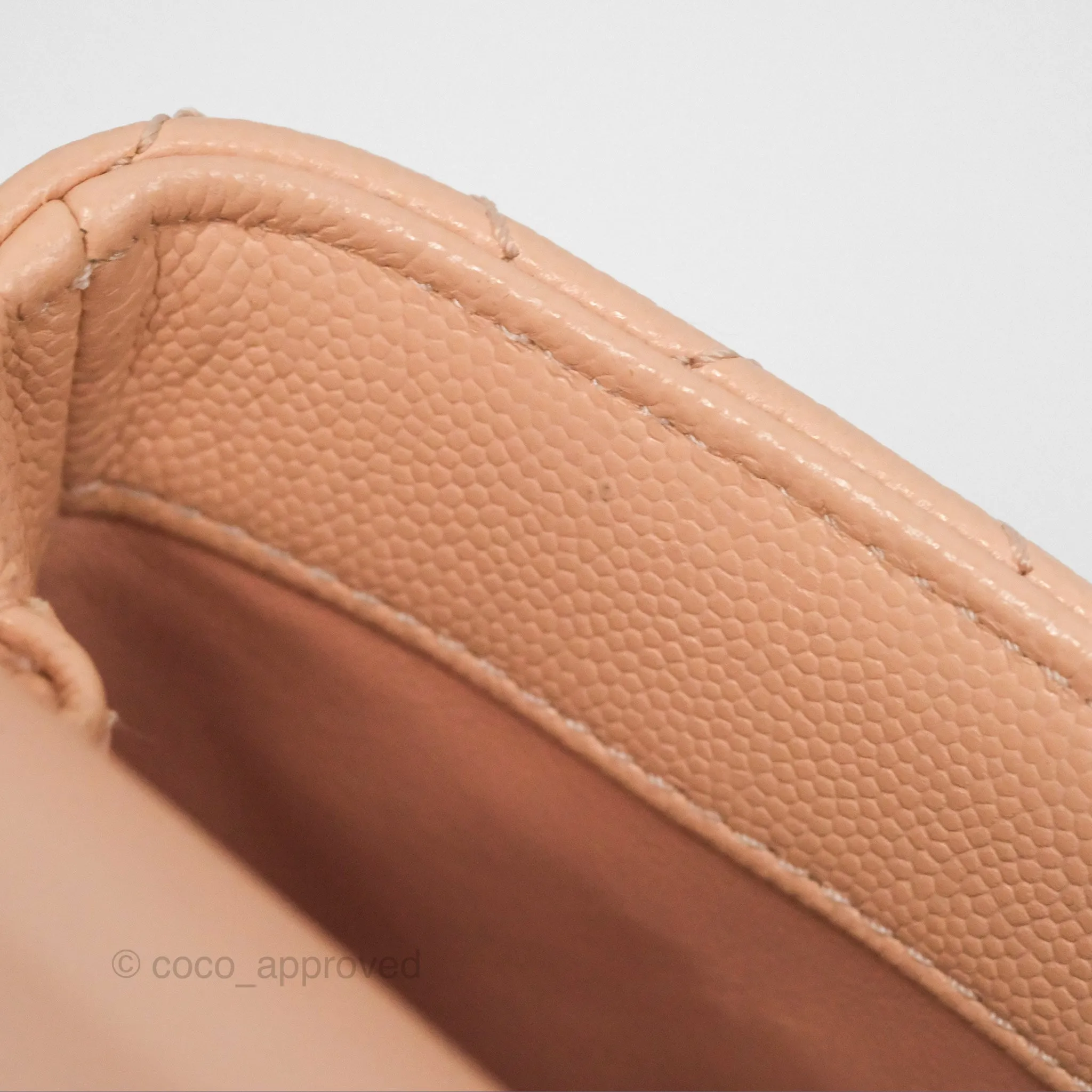 Chanel Quilted Mini Coco Handle Caviar Pink Beige Gold Hardware