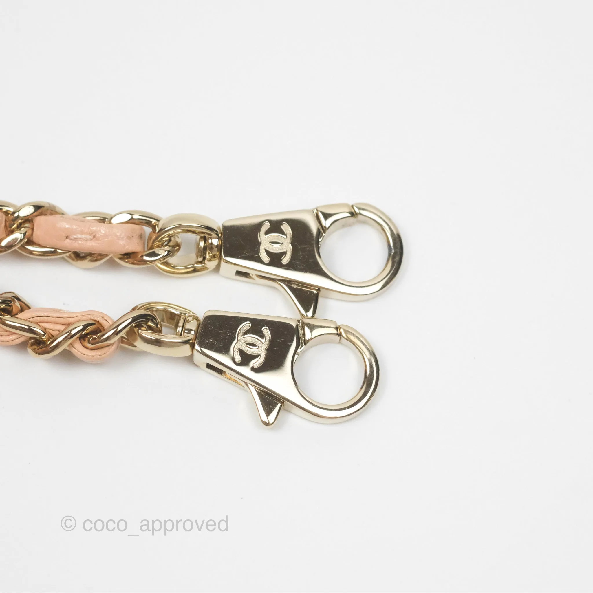 Chanel Quilted Mini Coco Handle Caviar Pink Beige Gold Hardware