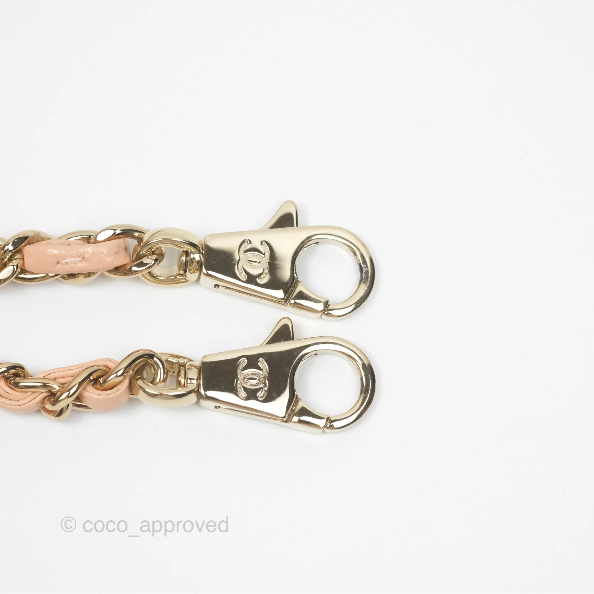 Chanel Quilted Mini Coco Handle Caviar Pink Beige Gold Hardware