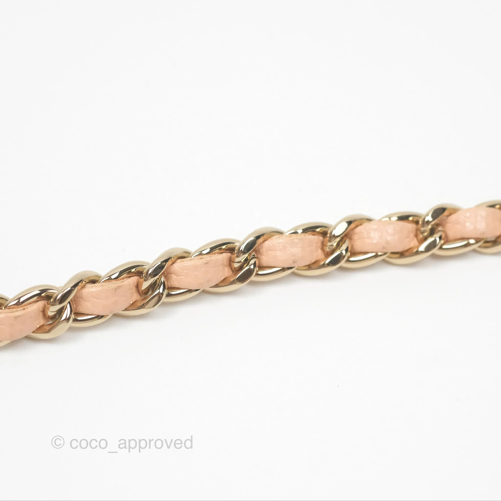 Chanel Quilted Mini Coco Handle Caviar Pink Beige Gold Hardware