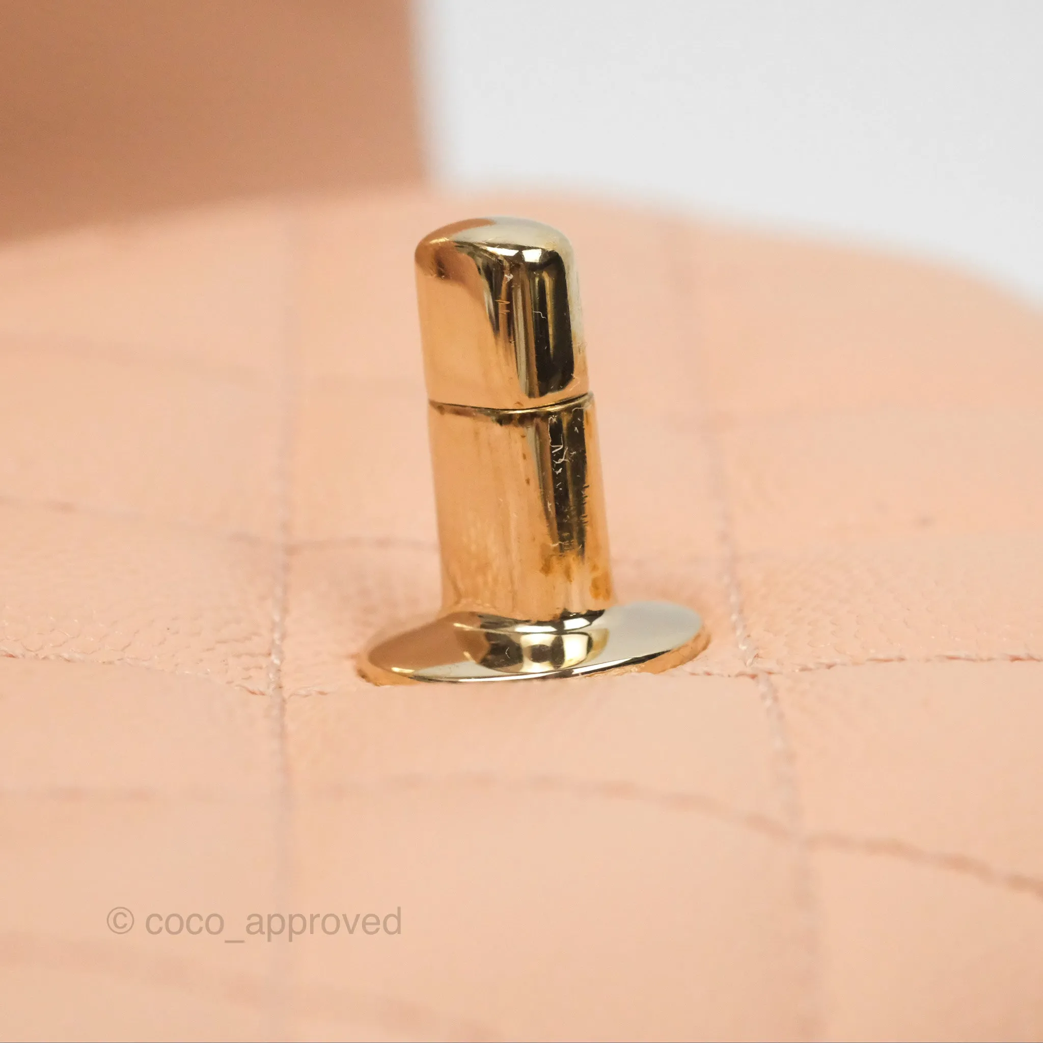 Chanel Quilted Mini Coco Handle Caviar Pink Beige Gold Hardware