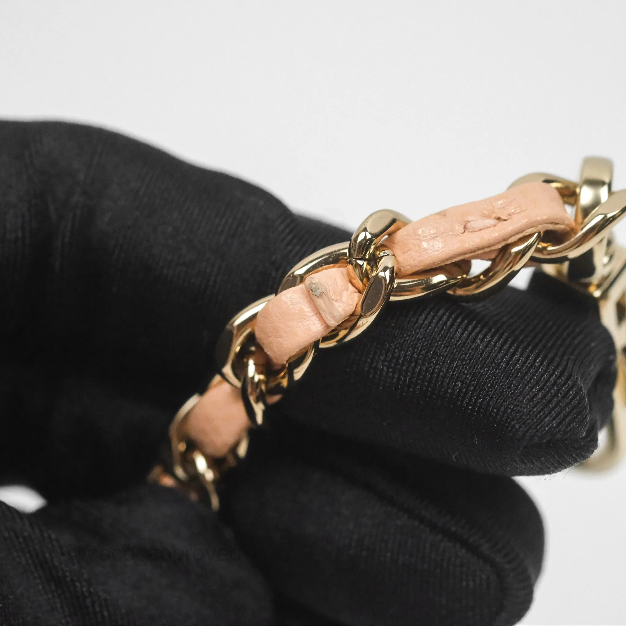 Chanel Quilted Mini Coco Handle Caviar Pink Beige Gold Hardware