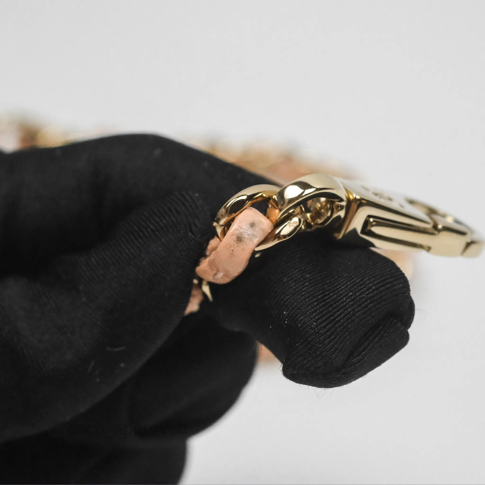 Chanel Quilted Mini Coco Handle Caviar Pink Beige Gold Hardware