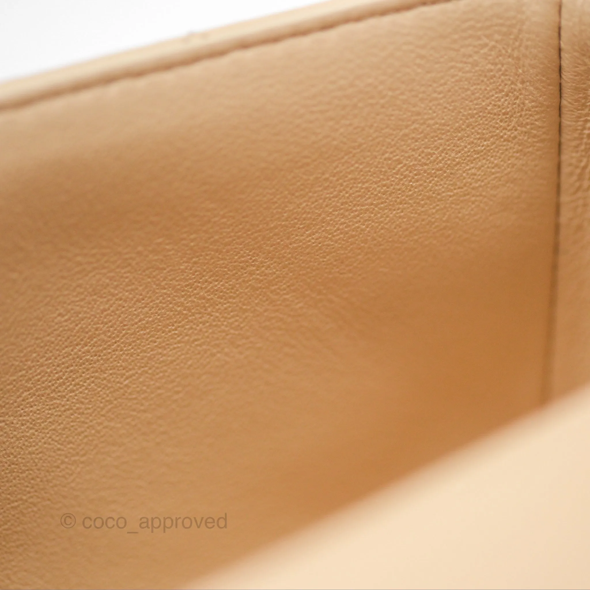 Chanel Quilted Mini Rectangular Beige Lambskin Gold Hardware