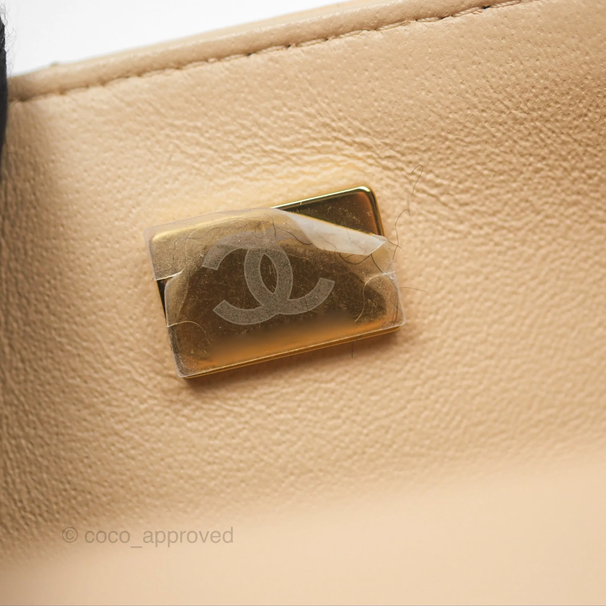 Chanel Quilted Mini Rectangular Beige Lambskin Gold Hardware
