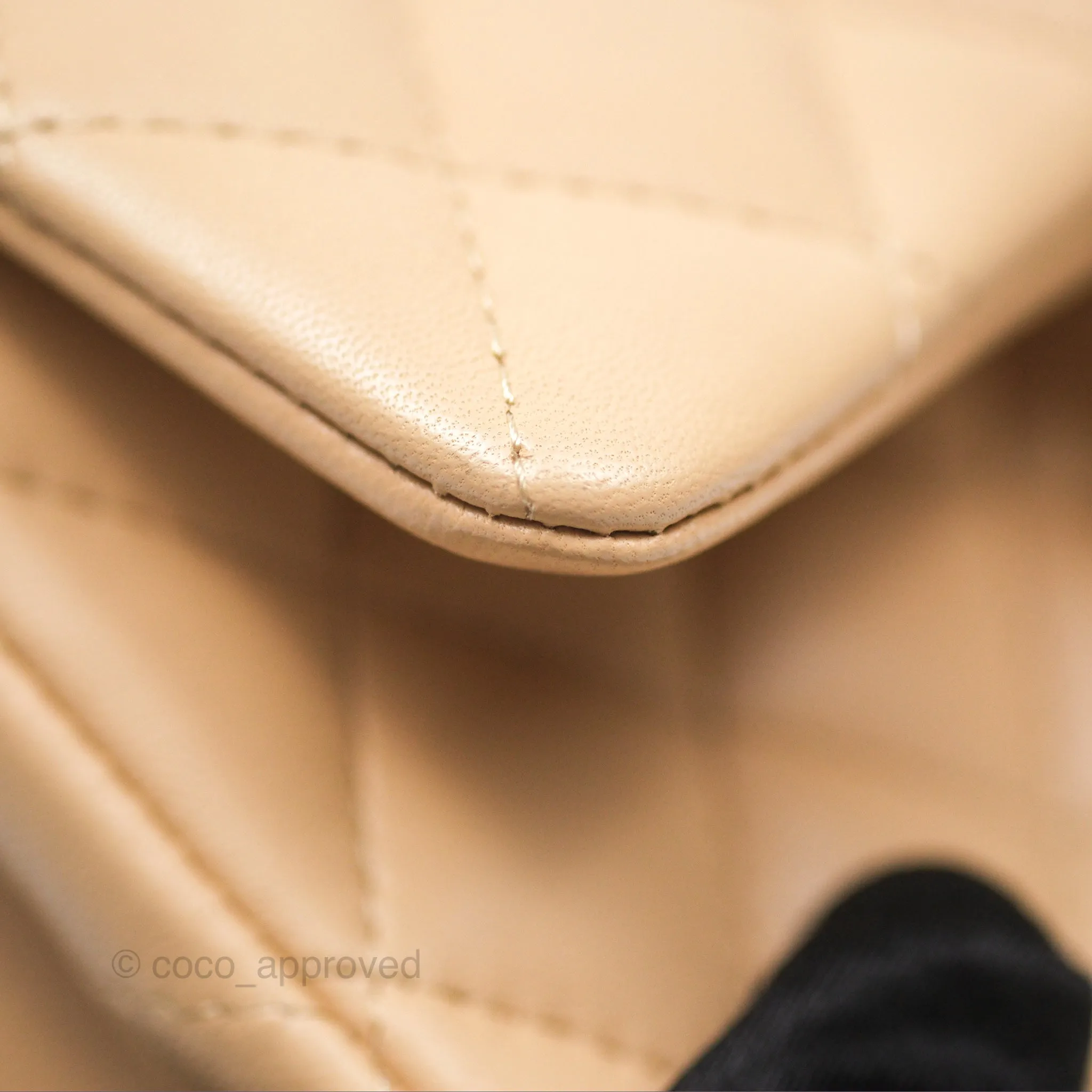 Chanel Quilted Mini Rectangular Beige Lambskin Gold Hardware