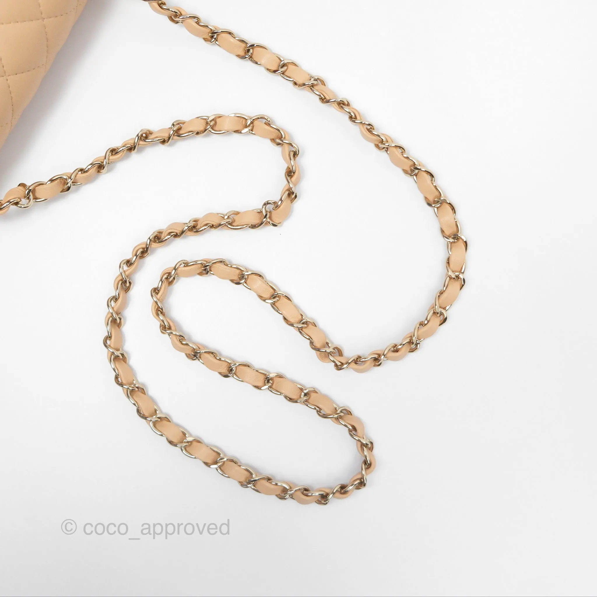 Chanel Quilted Mini Rectangular Beige Lambskin Gold Hardware