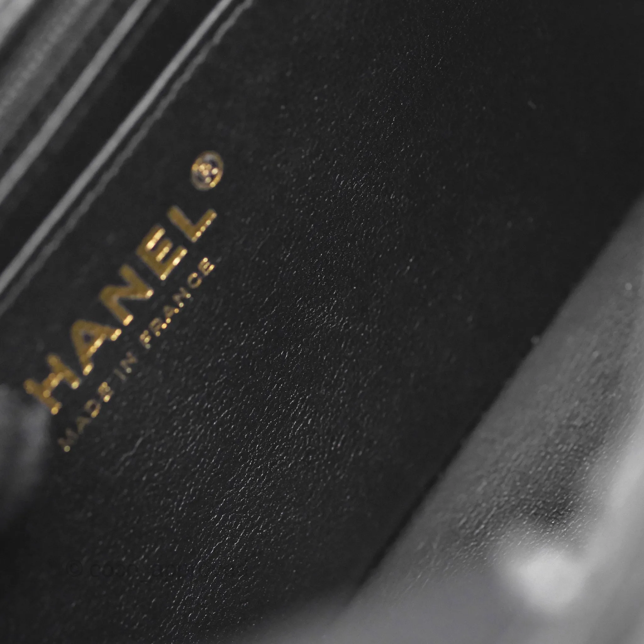 Chanel Quilted Mini Rectangular Flap Black Lambskin Gold Hardware