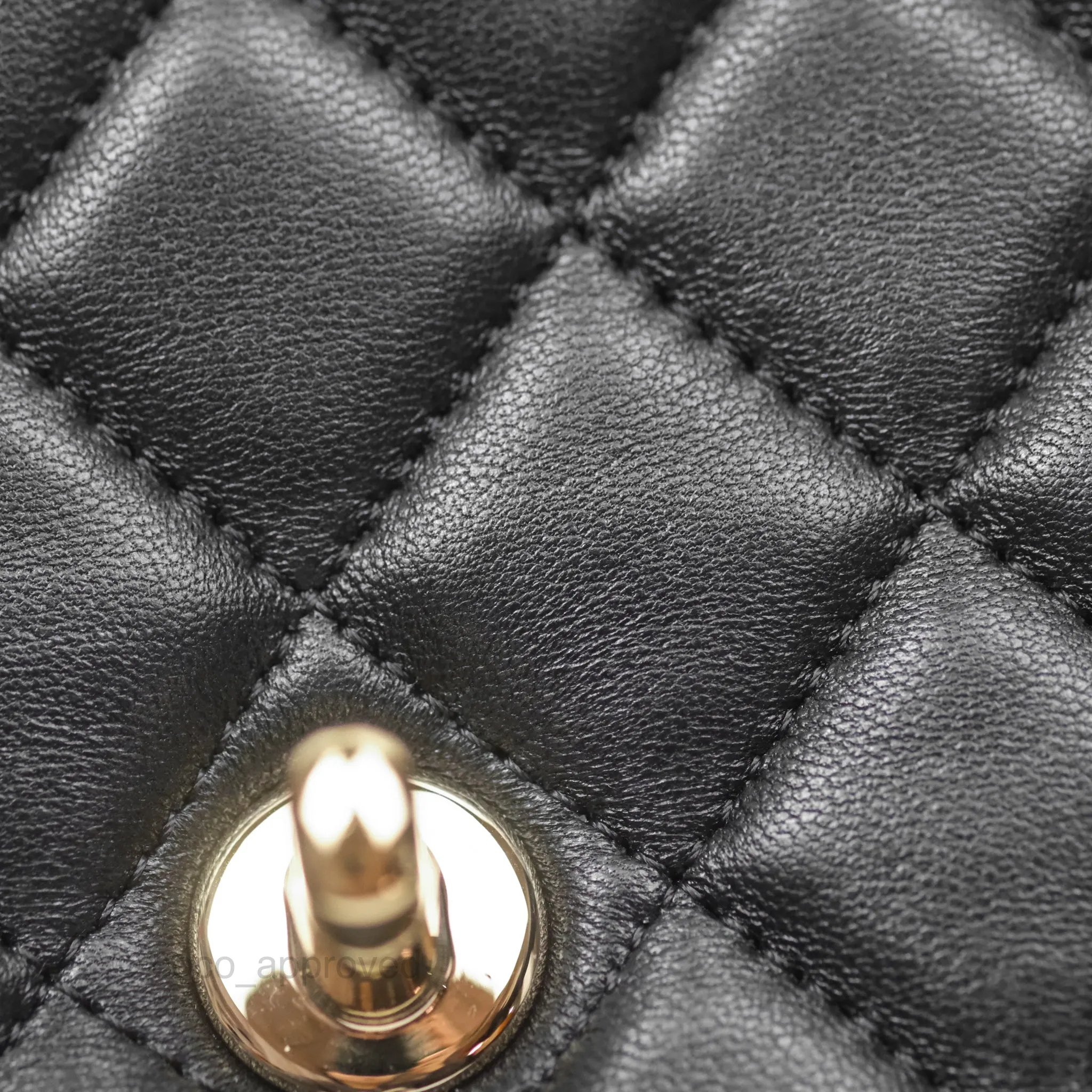 Chanel Quilted Mini Rectangular Flap Black Lambskin Gold Hardware