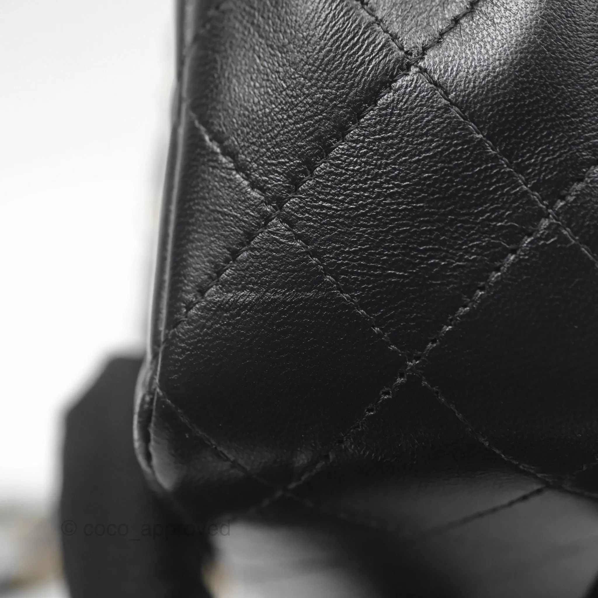 Chanel Quilted Mini Rectangular Flap Black Lambskin Gold Hardware
