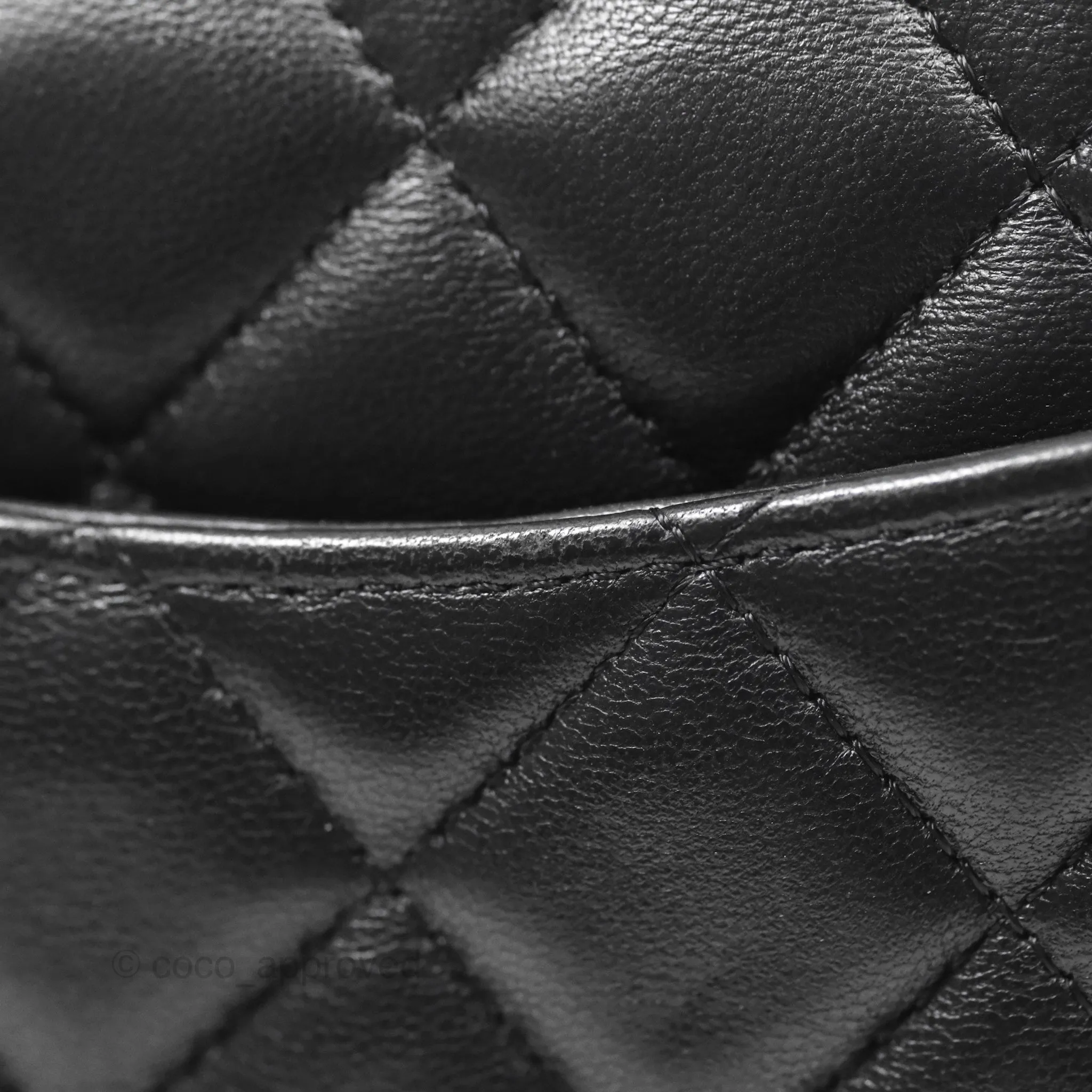 Chanel Quilted Mini Rectangular Flap Black Lambskin Gold Hardware