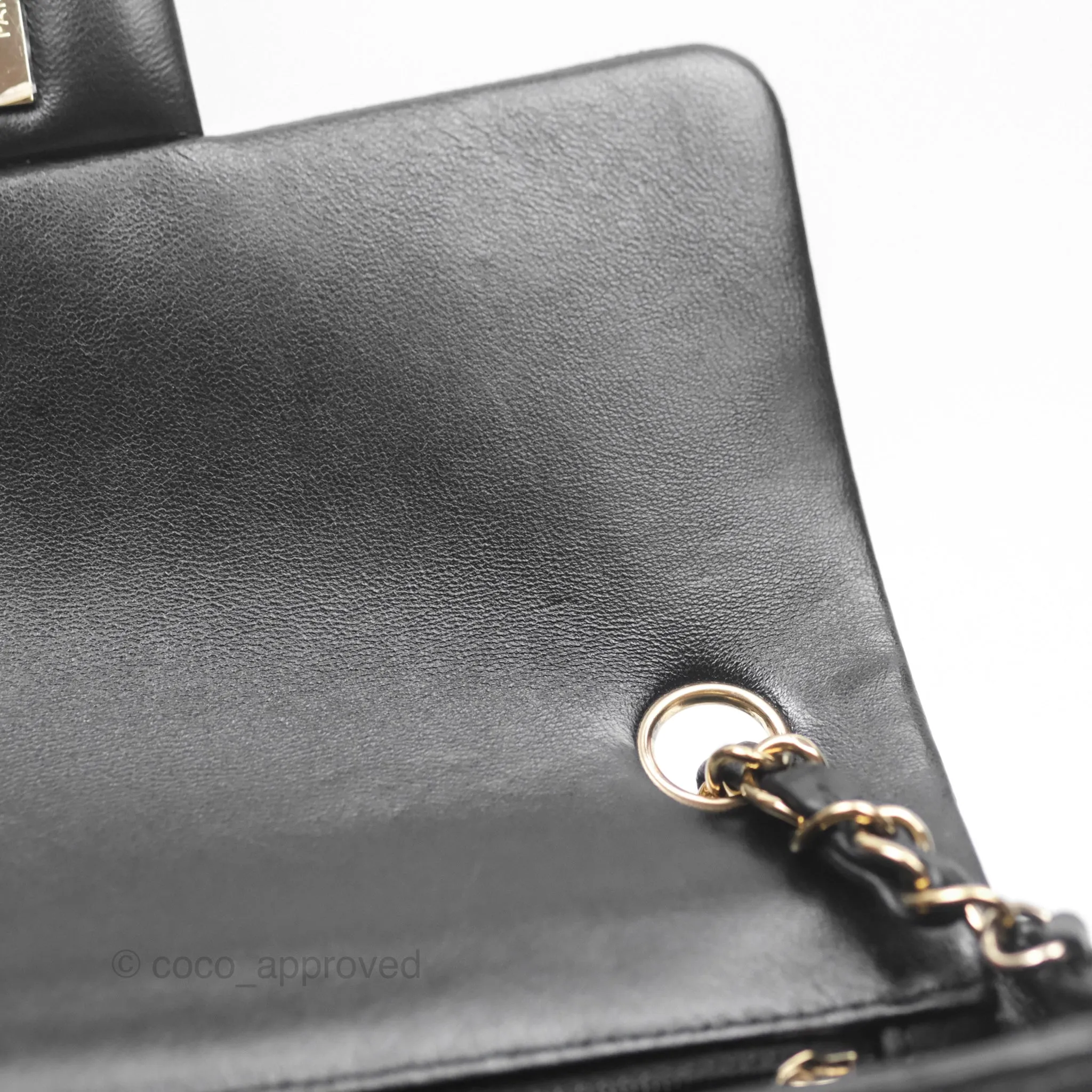Chanel Quilted Mini Rectangular Flap Black Lambskin Gold Hardware