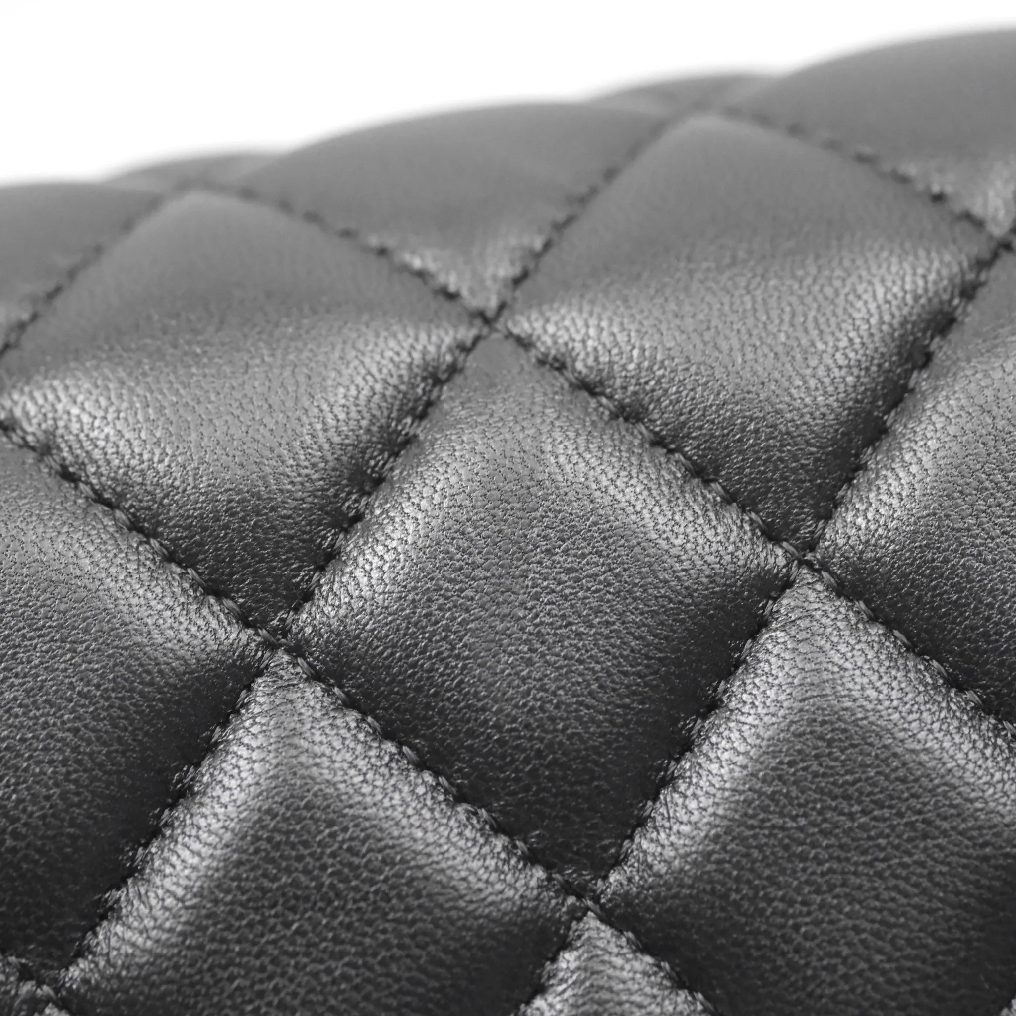 Chanel Quilted Mini Rectangular Flap Black Lambskin Gold Hardware