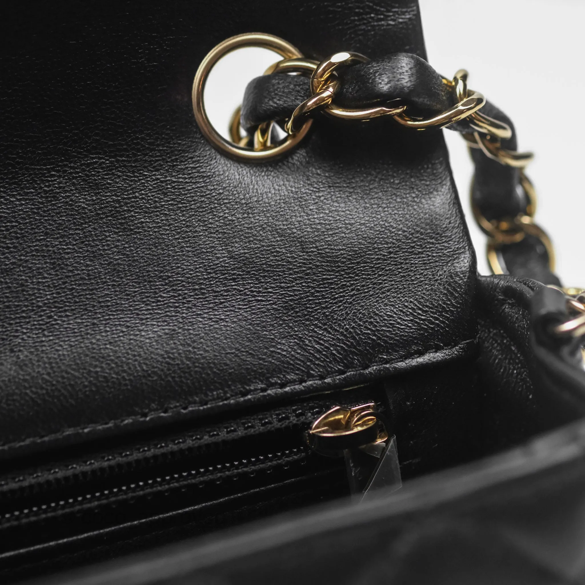 Chanel Quilted Mini Rectangular Flap Black Lambskin Gold Hardware