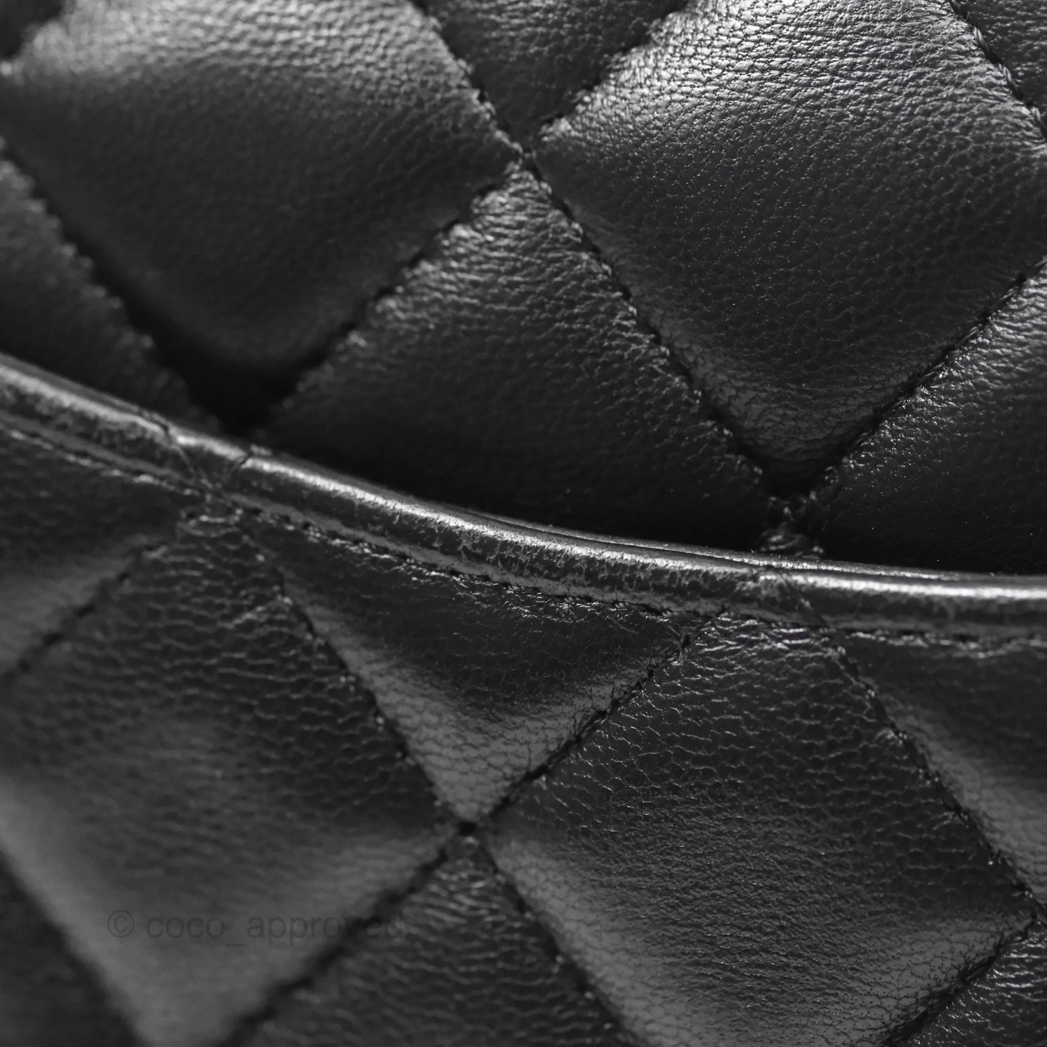 Chanel Quilted Mini Rectangular Flap Black Lambskin Gold Hardware
