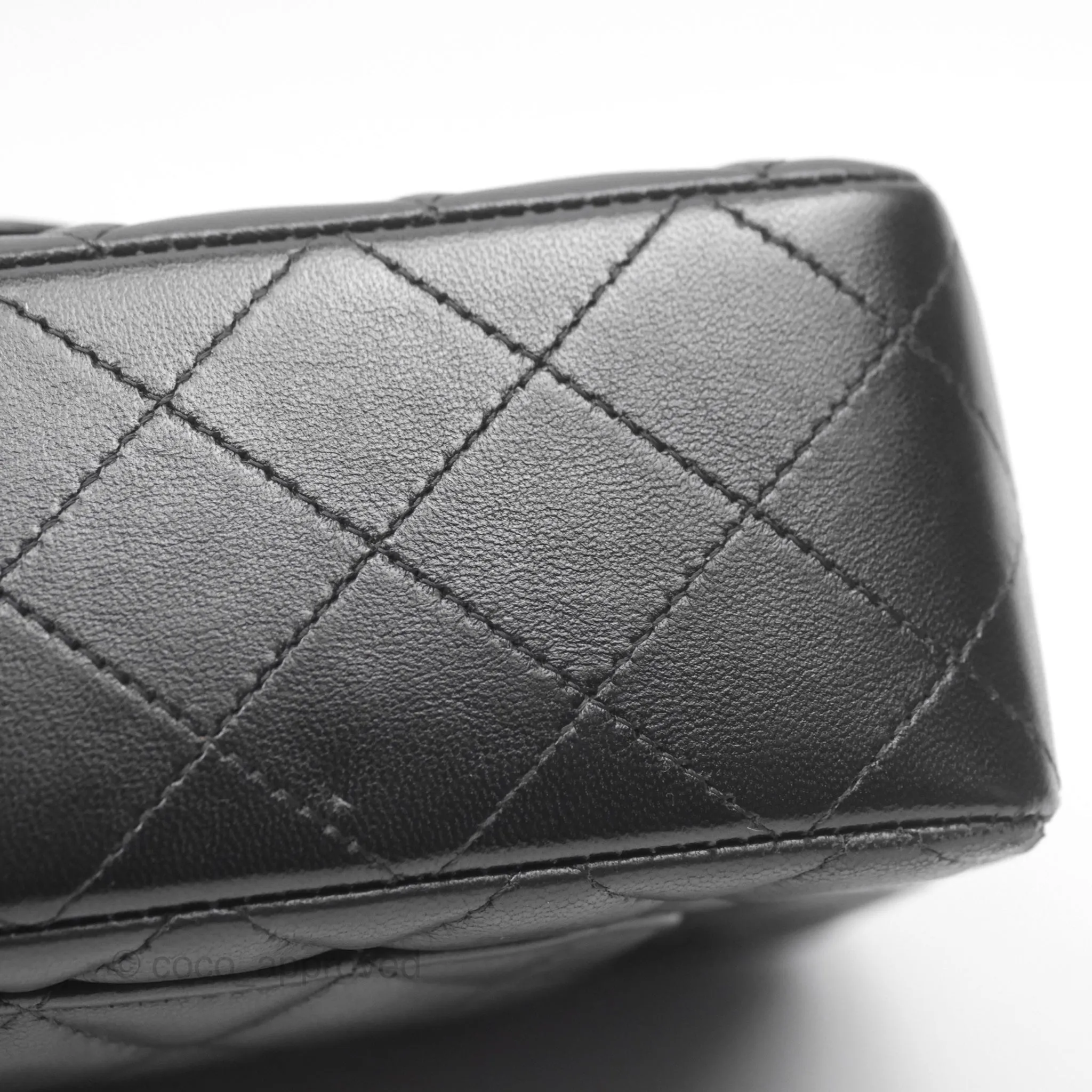 Chanel Quilted Mini Rectangular Flap Black Lambskin Gold Hardware