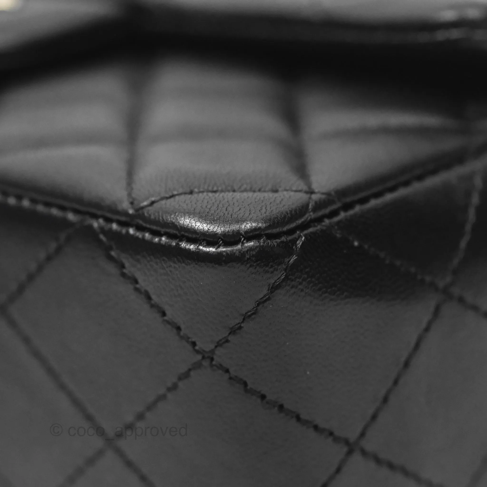Chanel Quilted Mini Rectangular Flap Black Lambskin Gold Hardware