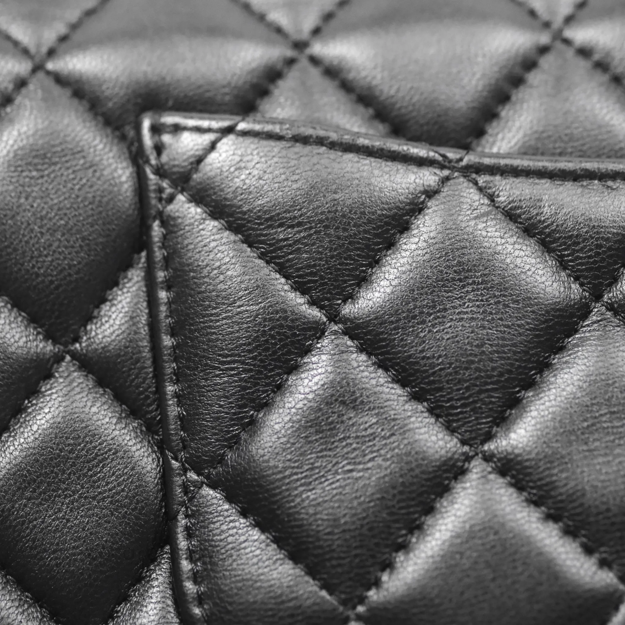 Chanel Quilted Mini Rectangular Flap Black Lambskin Gold Hardware