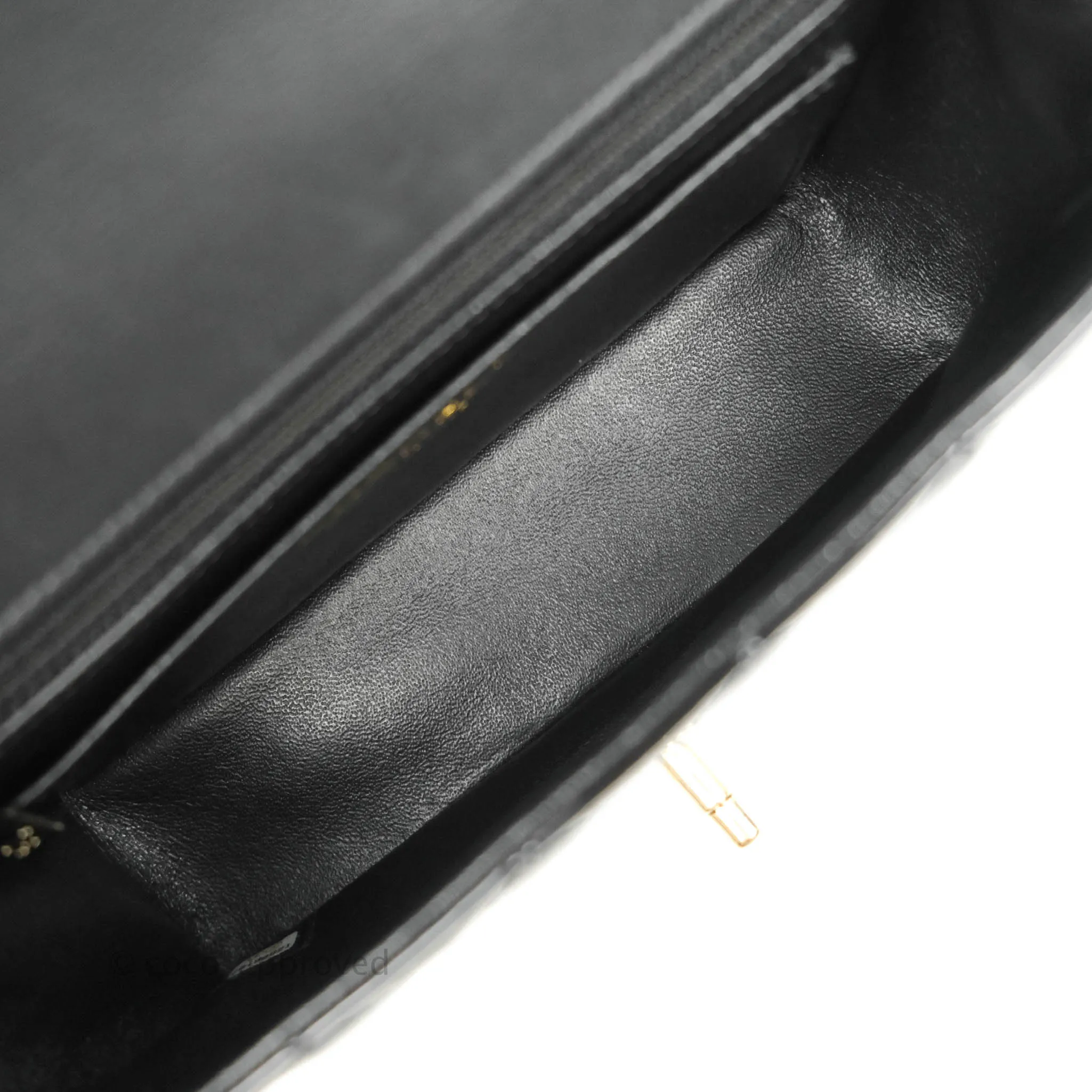Chanel Quilted Mini Rectangular Flap Black Patent Gold Hardware