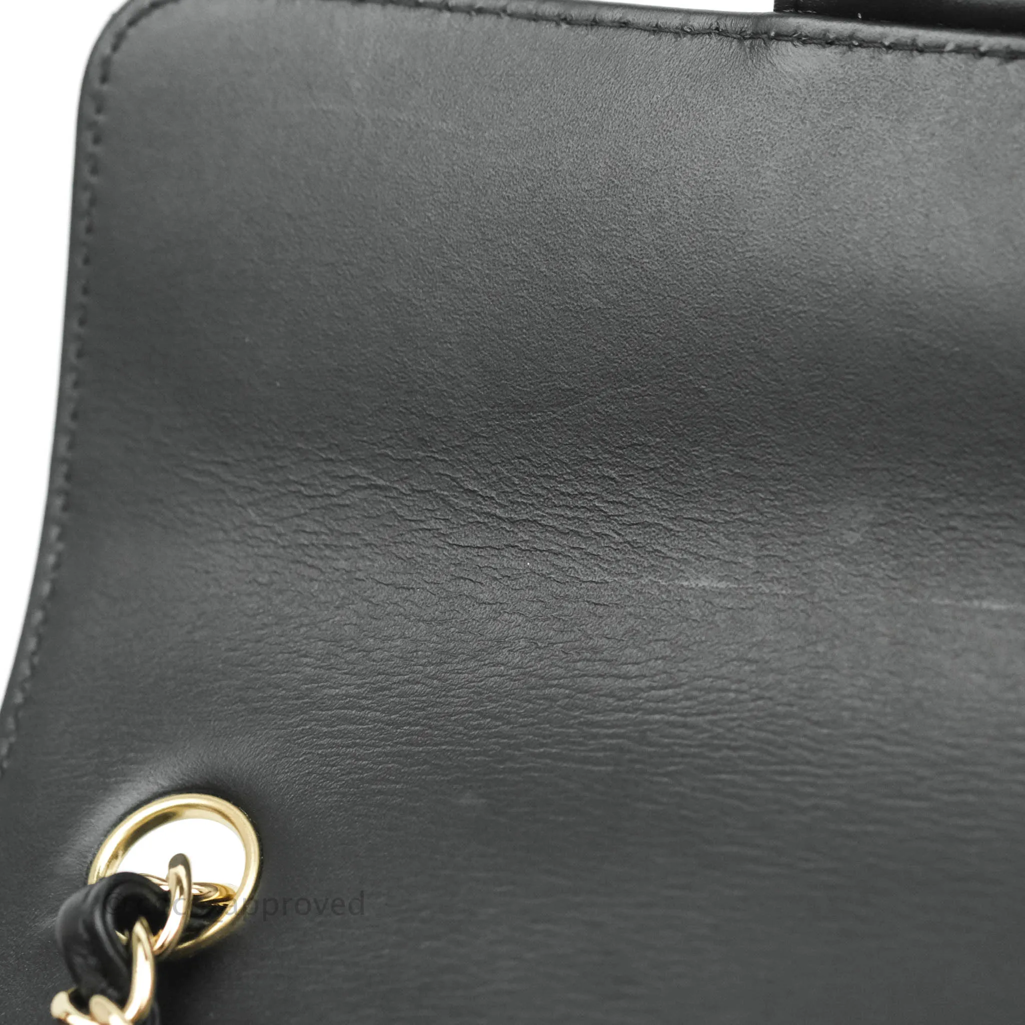 Chanel Quilted Mini Rectangular Flap Black Patent Gold Hardware