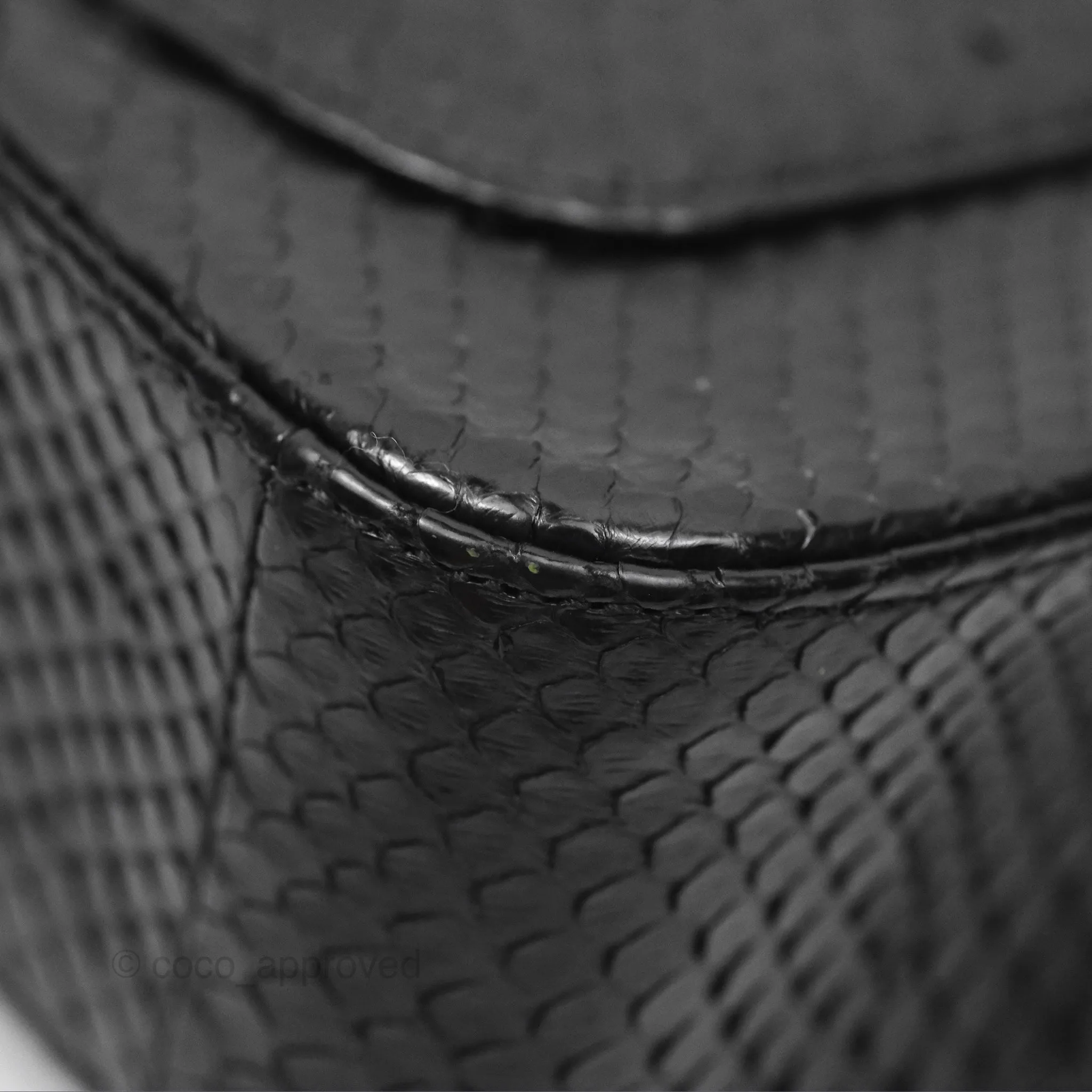 Chanel Quilted Mini Rectangular Flap Black Python Gold Hardware