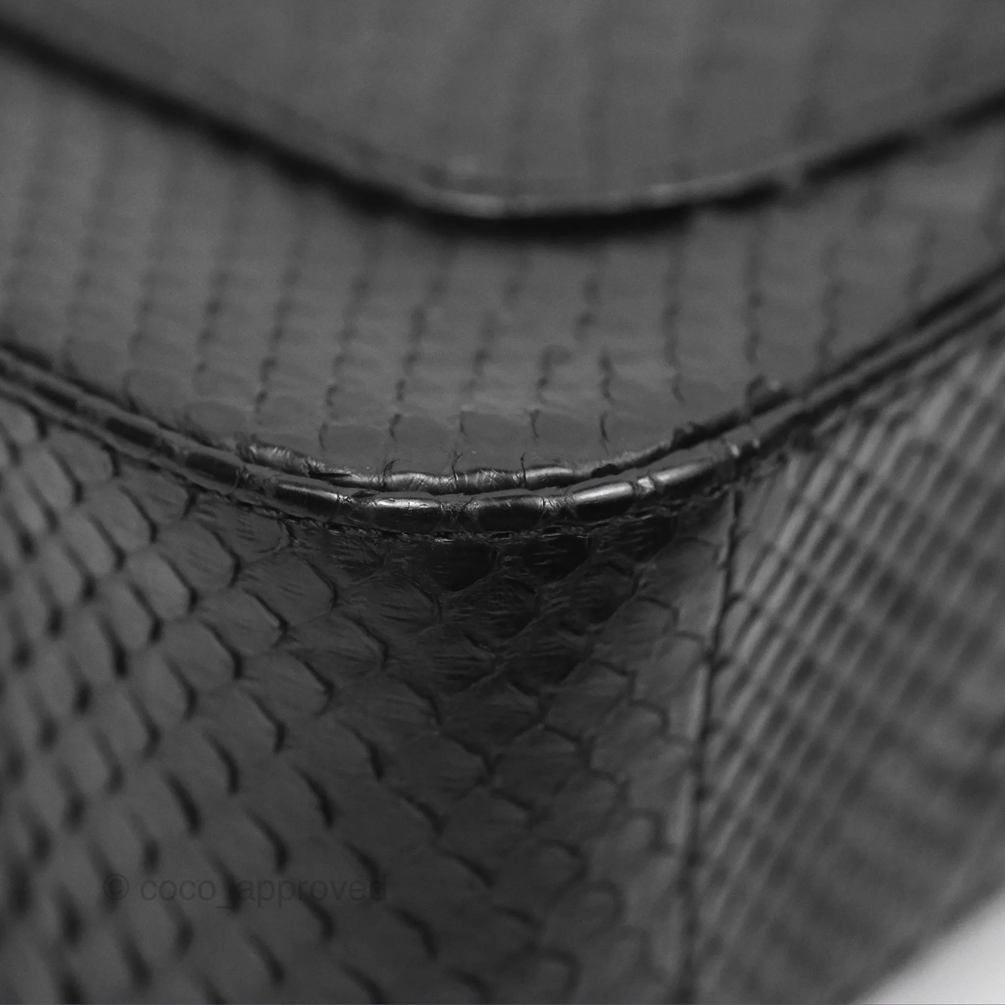 Chanel Quilted Mini Rectangular Flap Black Python Gold Hardware