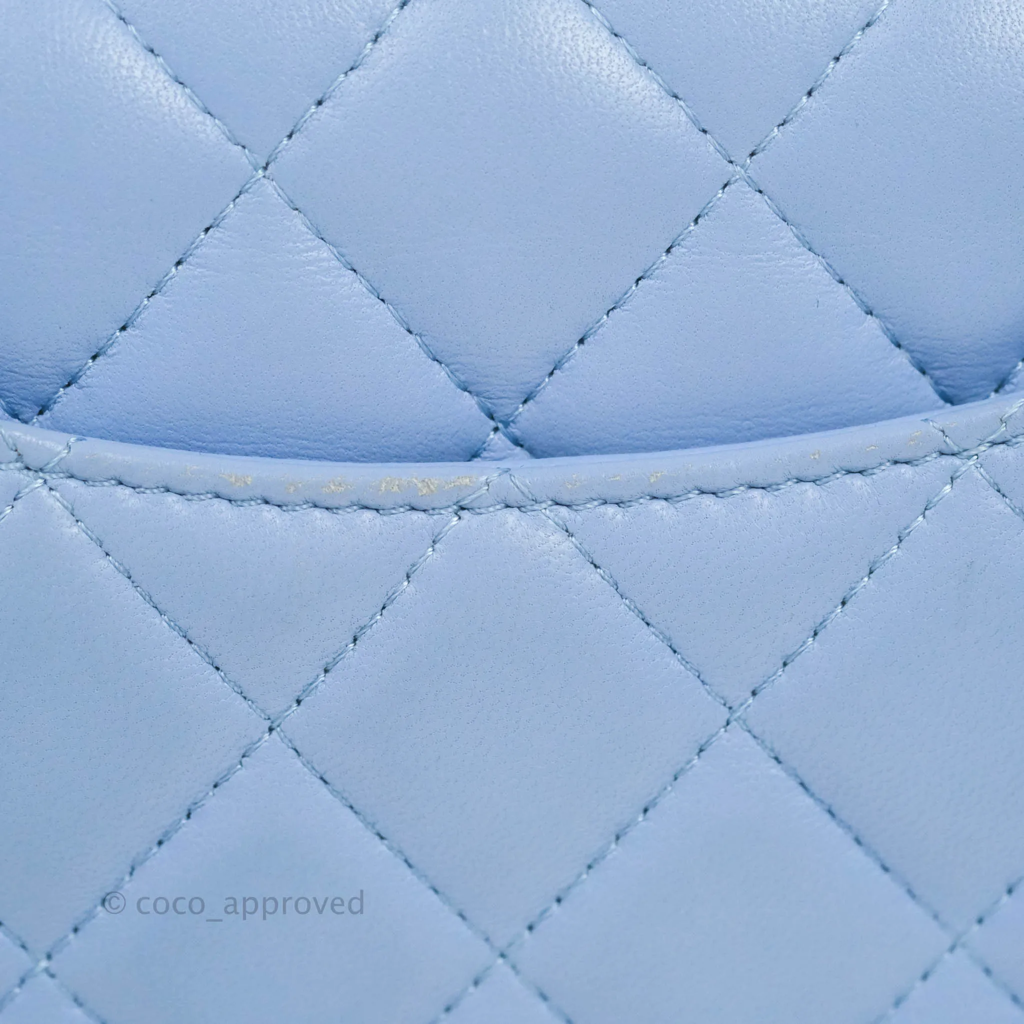 Chanel Quilted Mini Rectangular Flap Light Blue Lambskin Gold Hardware