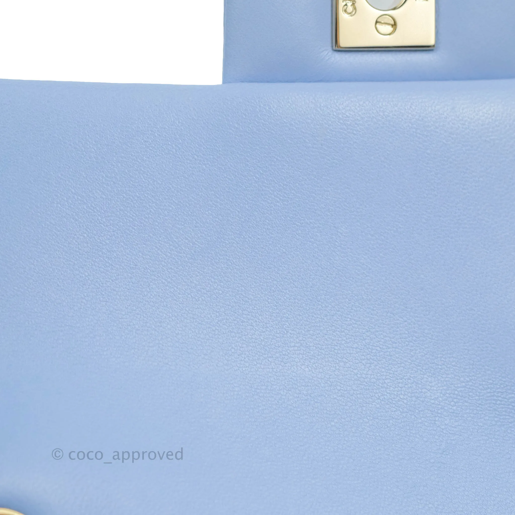 Chanel Quilted Mini Rectangular Flap Light Blue Lambskin Gold Hardware