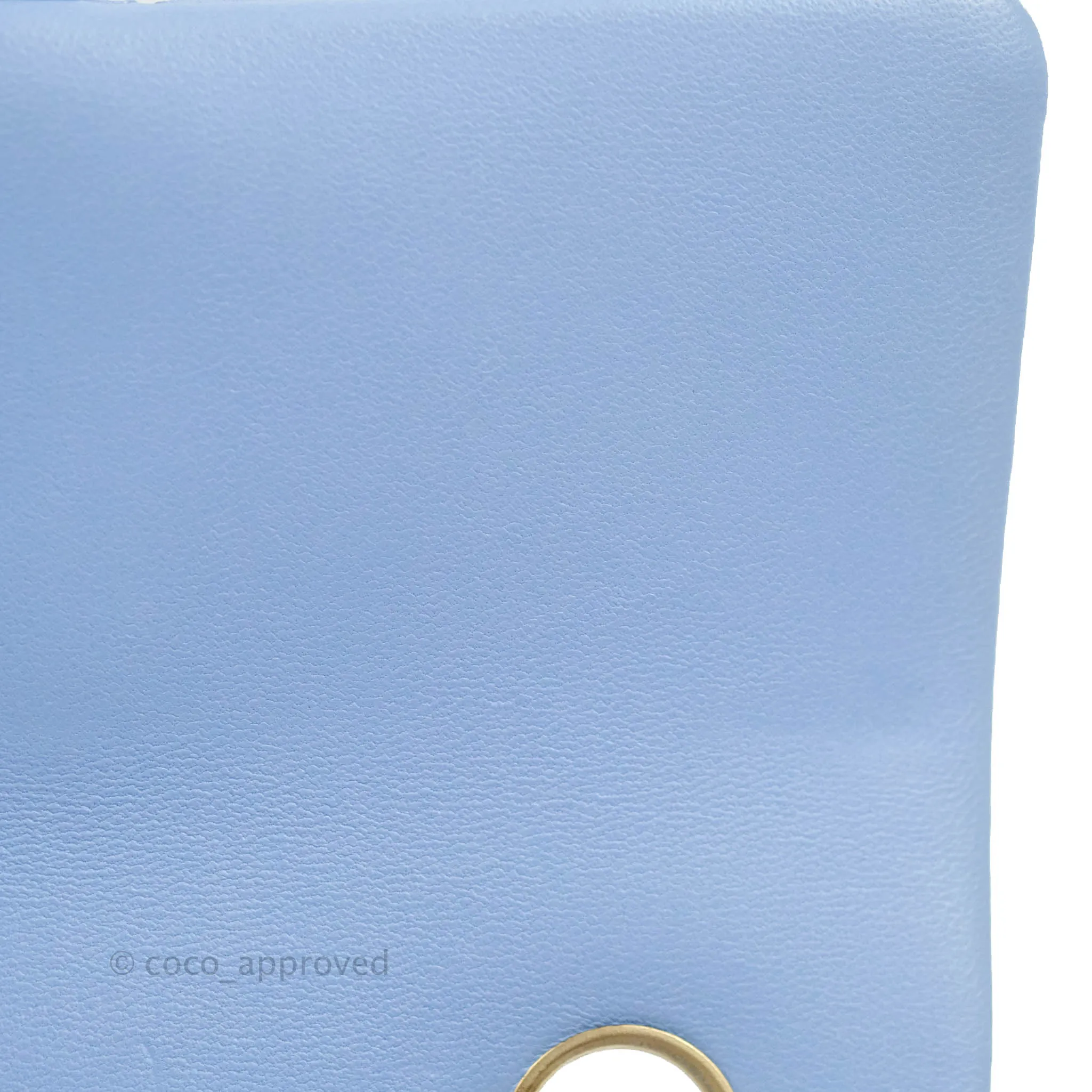 Chanel Quilted Mini Rectangular Flap Light Blue Lambskin Gold Hardware