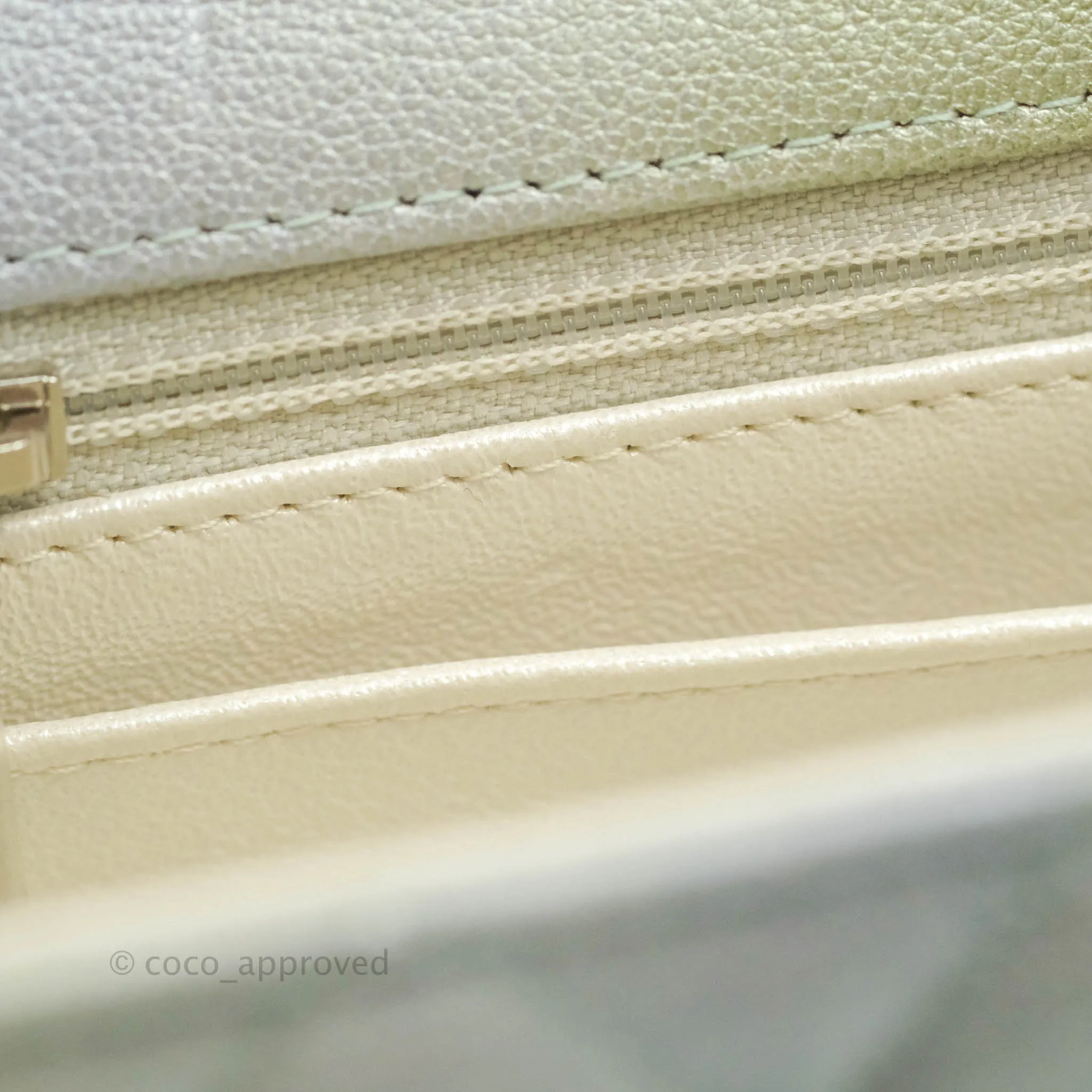 Chanel Quilted Mini Rectangular Flap Ombre Grey Green Metallic Goatskin Silver Hardware 22C