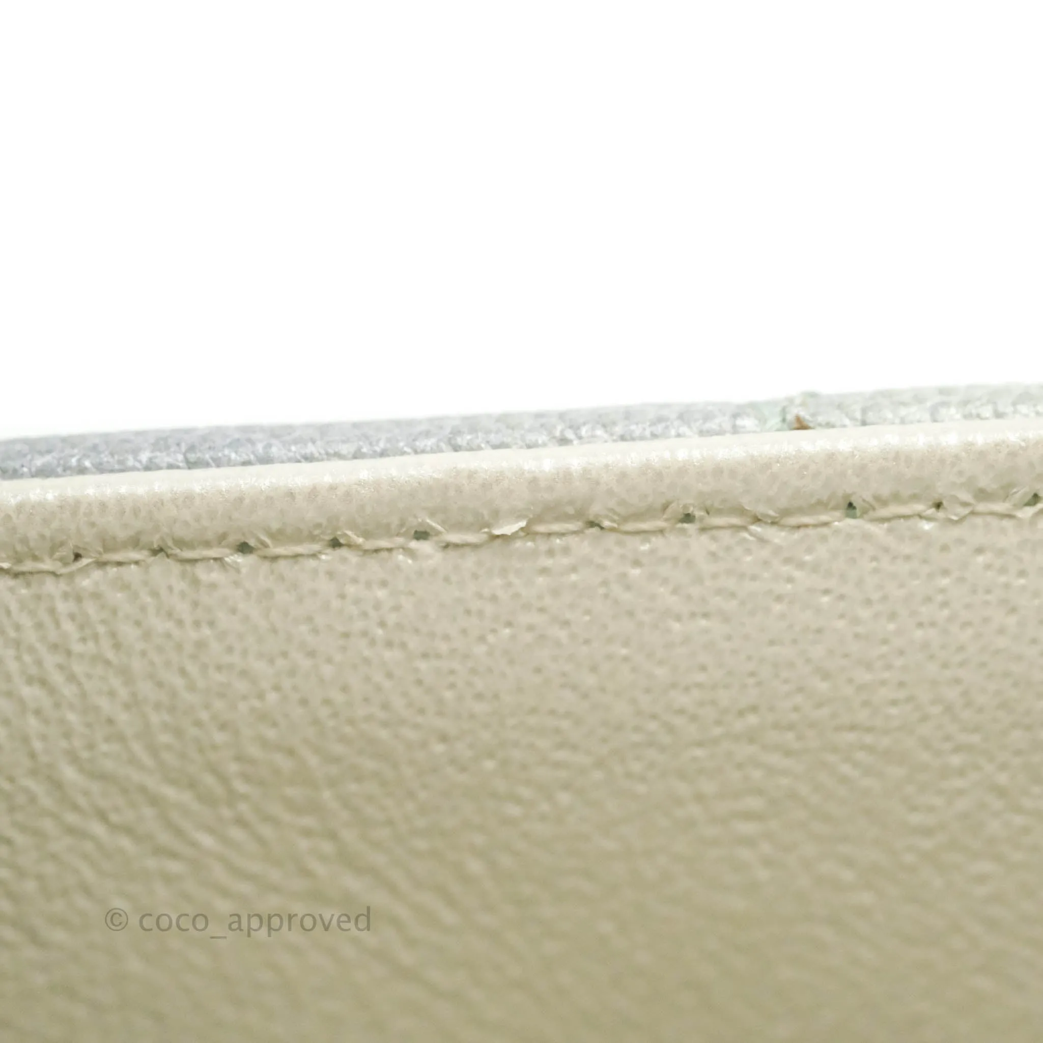 Chanel Quilted Mini Rectangular Flap Ombre Grey Green Metallic Goatskin Silver Hardware 22C