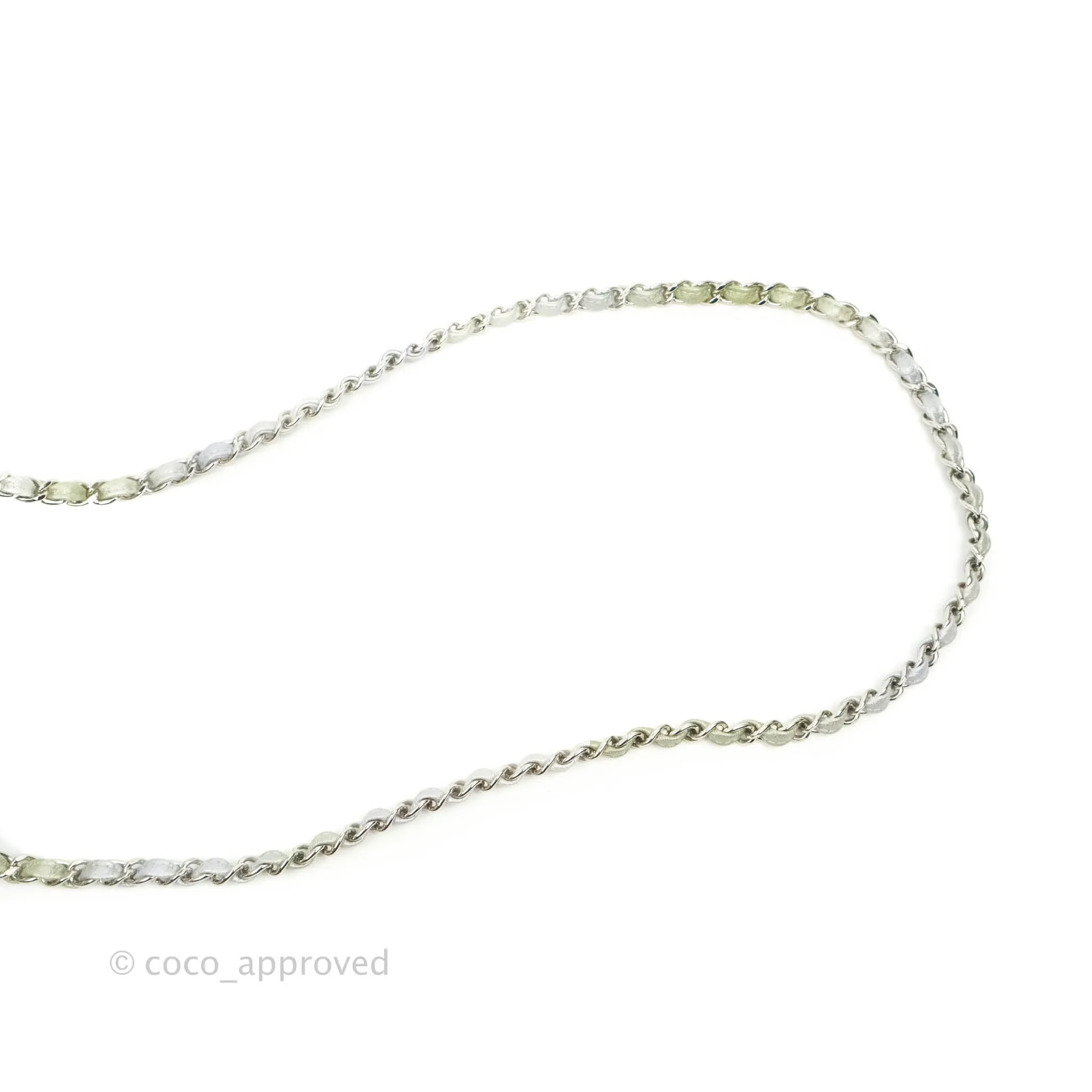 Chanel Quilted Mini Rectangular Flap Ombre Grey Green Metallic Goatskin Silver Hardware 22C
