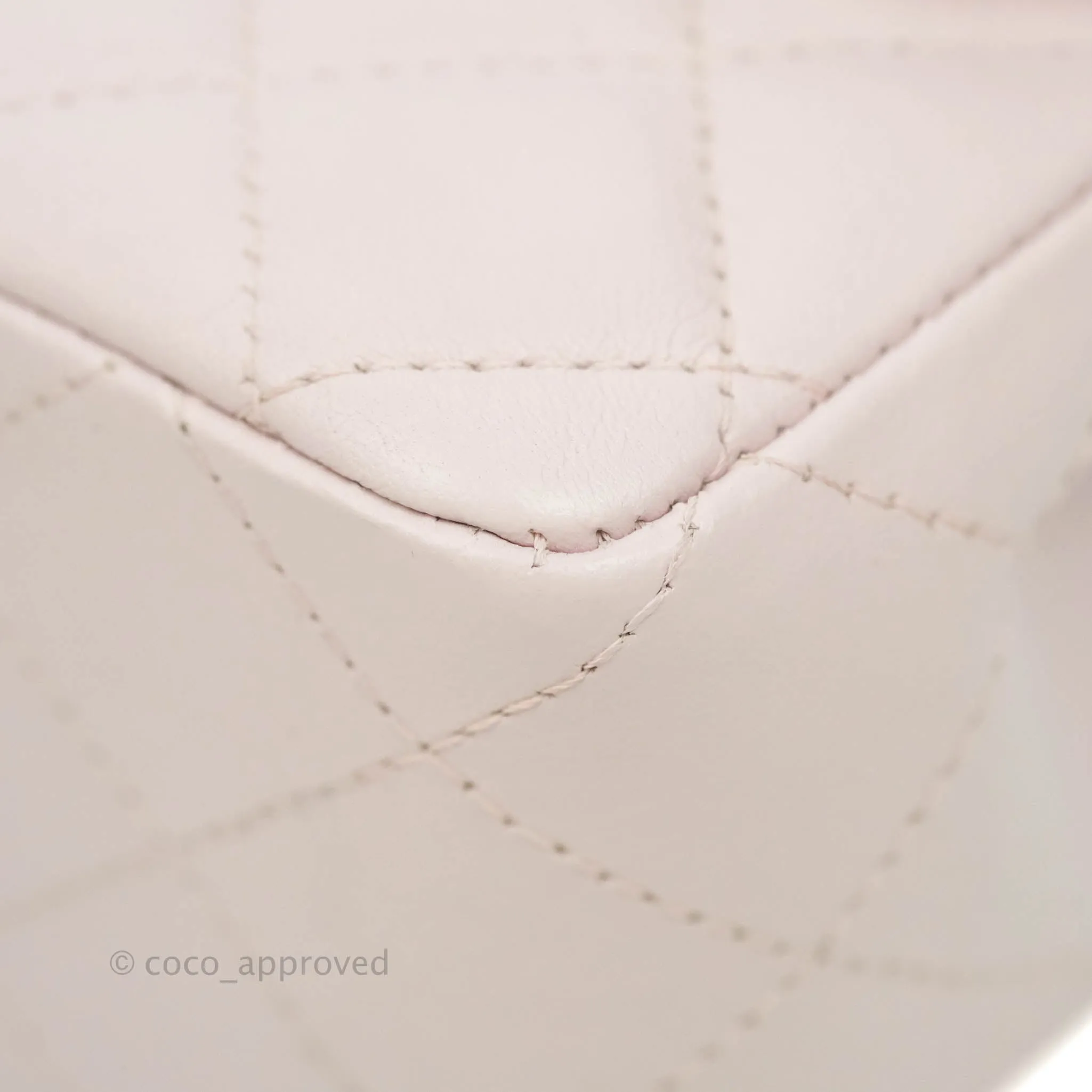 Chanel Quilted Mini Rectangular Flap Pale Pink Lambskin Gold Hardware
