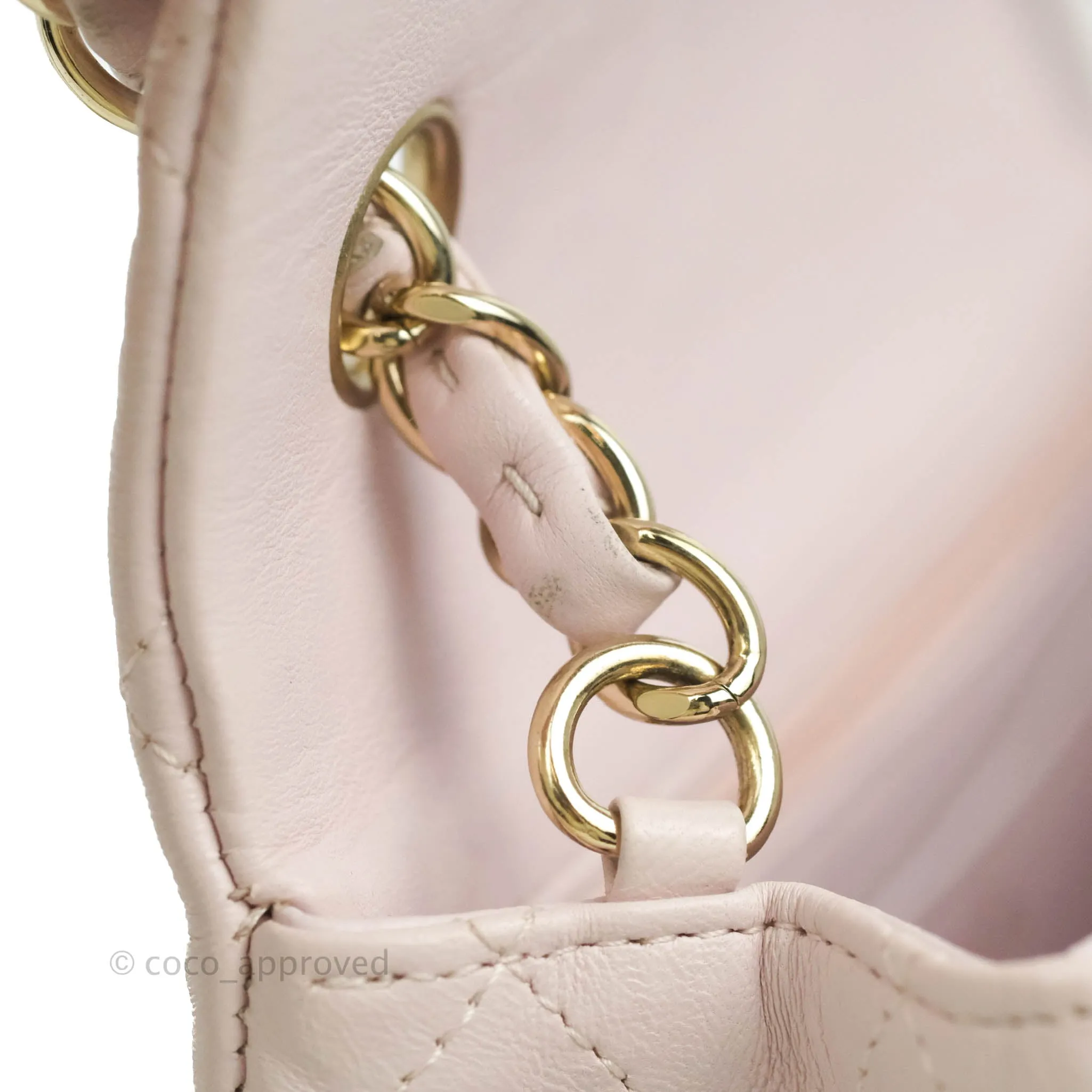 Chanel Quilted Mini Rectangular Flap Pale Pink Lambskin Gold Hardware
