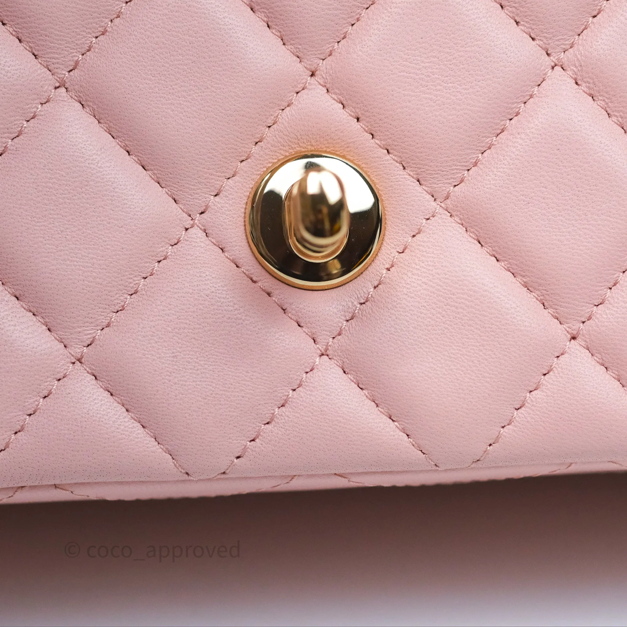 Chanel Quilted Mini Rectangular Flap Pink Lambskin Gold Hardware