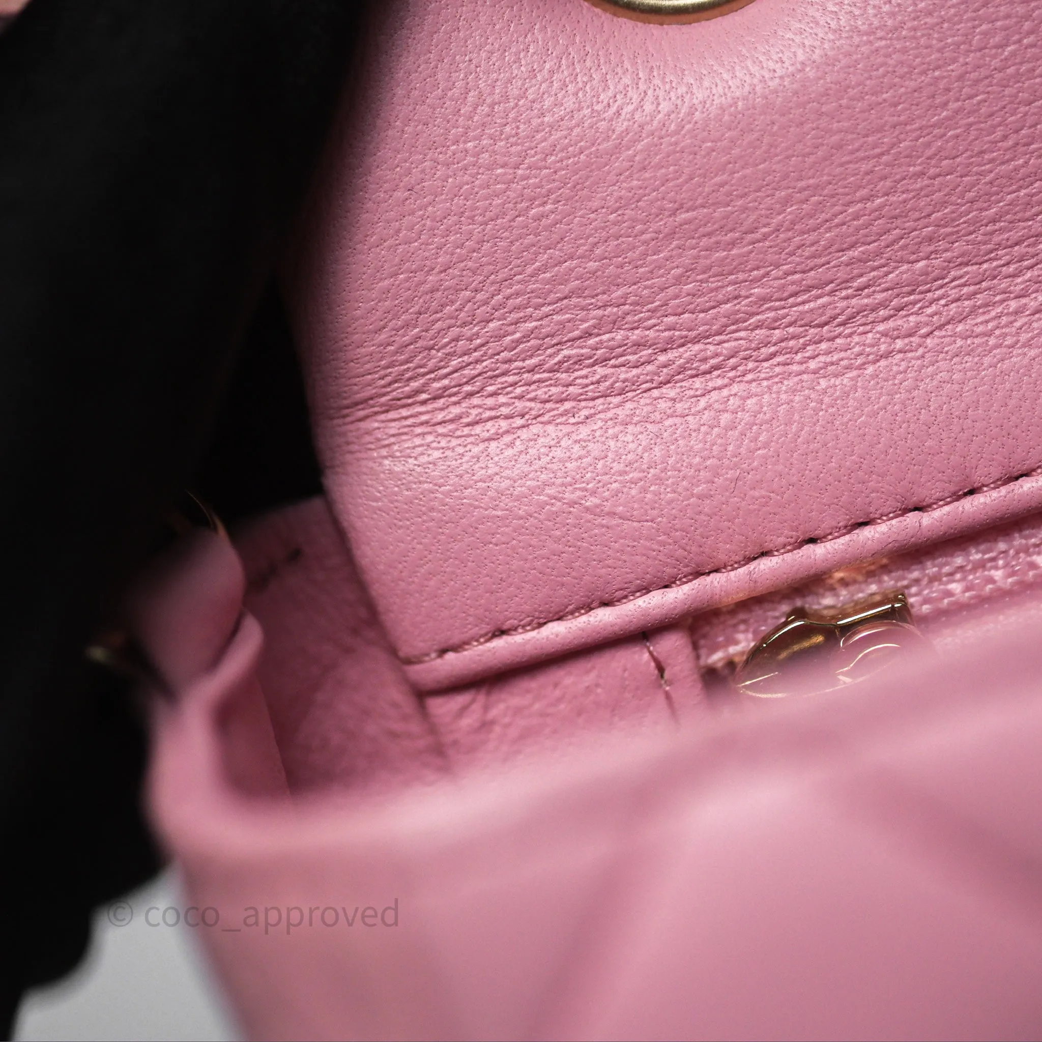 Chanel Quilted Mini Rectangular Flap Pink Lambskin Gold Hardware