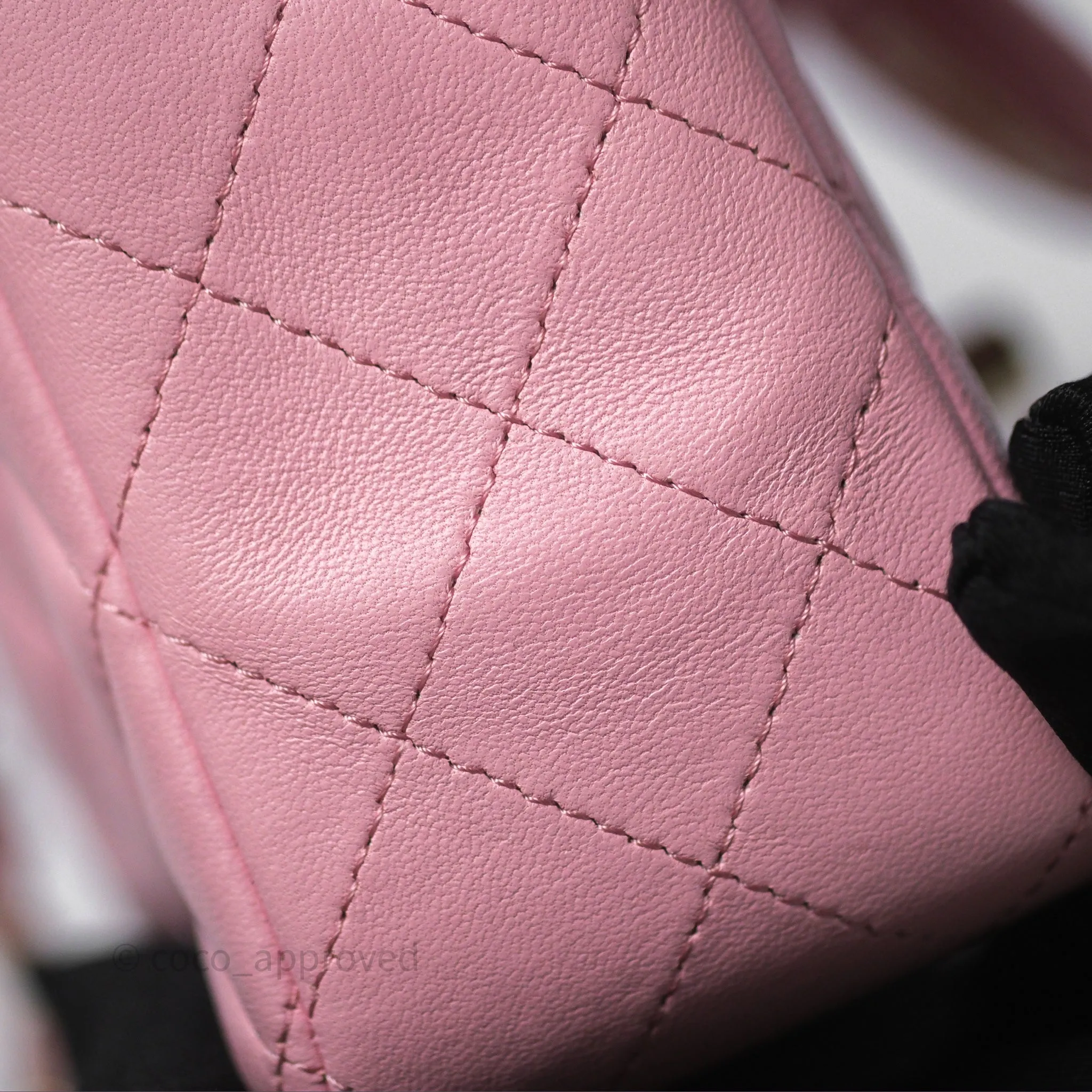 Chanel Quilted Mini Rectangular Flap Pink Lambskin Gold Hardware