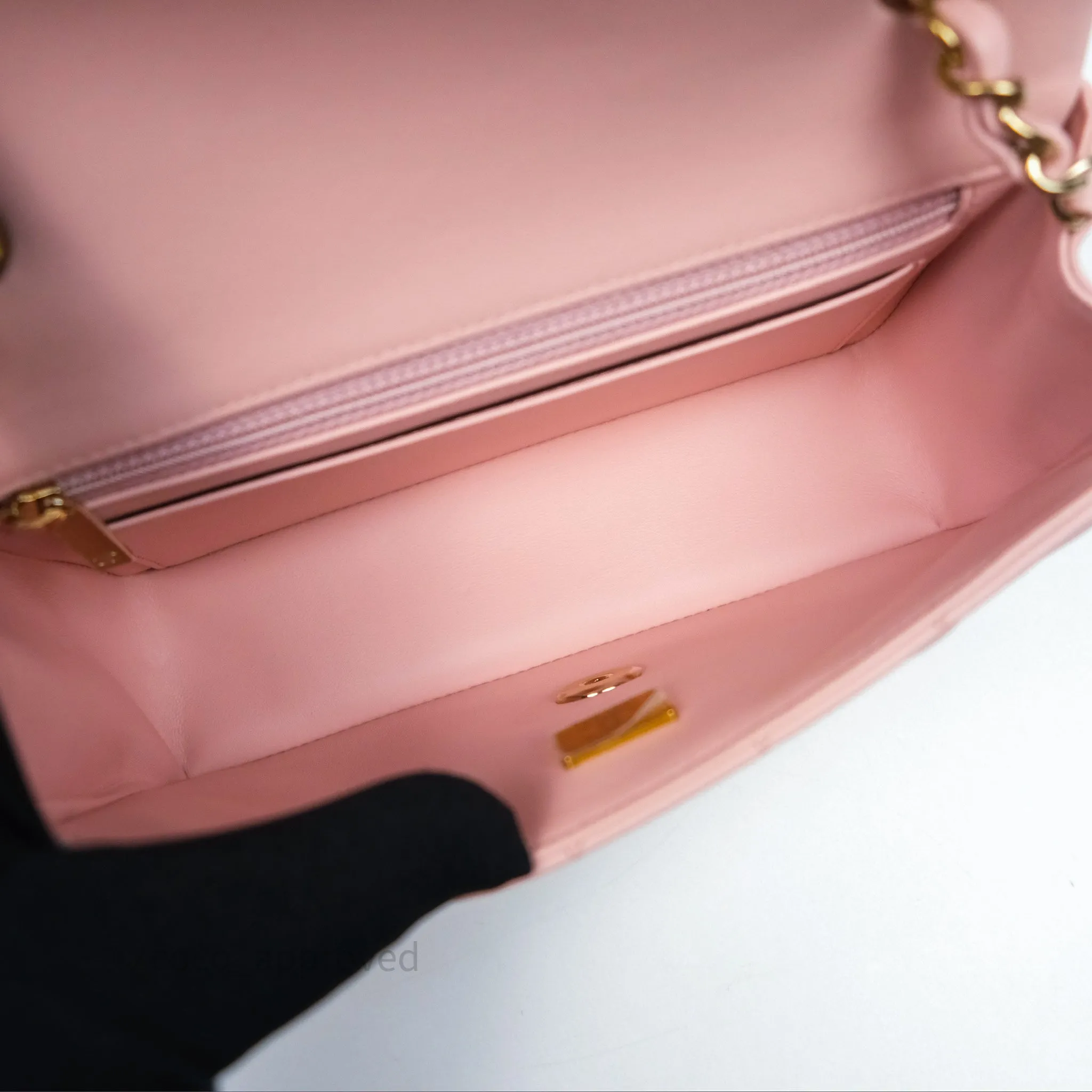 Chanel Quilted Mini Rectangular Flap Pink Lambskin Gold Hardware