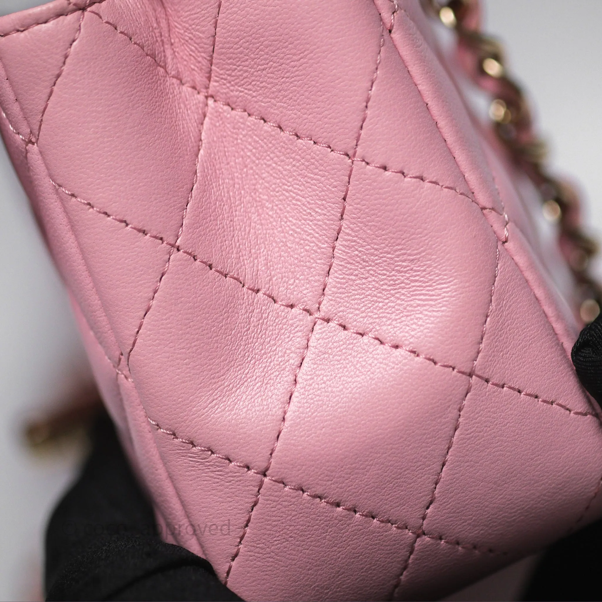 Chanel Quilted Mini Rectangular Flap Pink Lambskin Gold Hardware