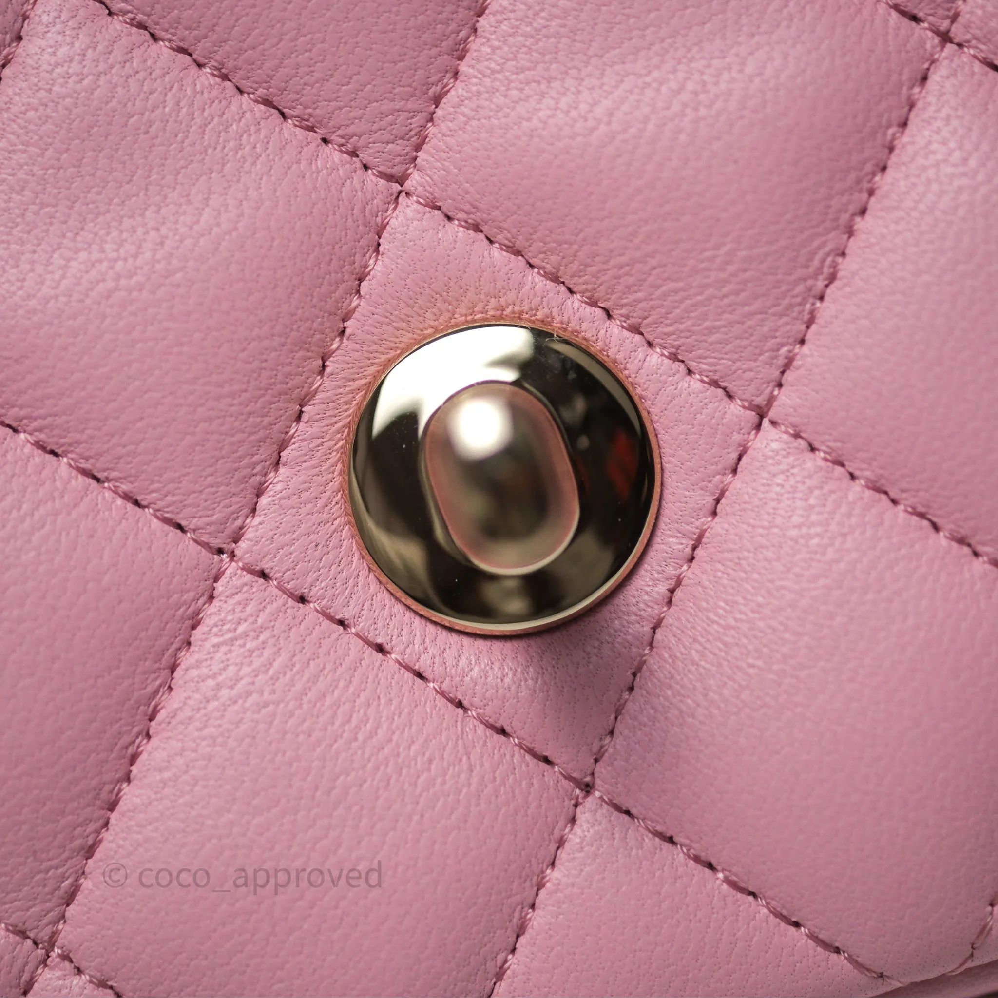 Chanel Quilted Mini Rectangular Flap Pink Lambskin Gold Hardware